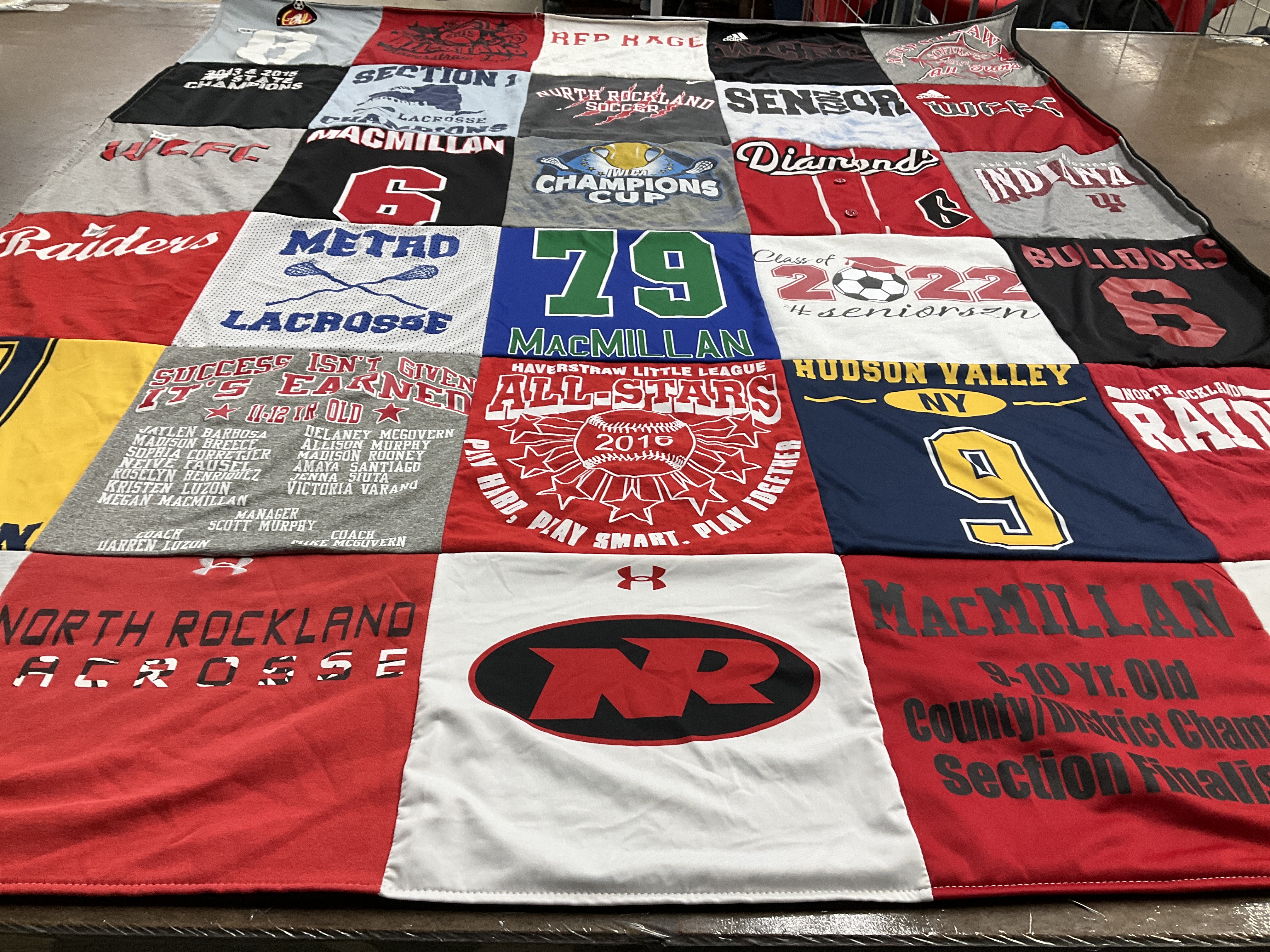 T-shirt quilt featuring north rockland raiders, haverstraw allstars by Deb from NY