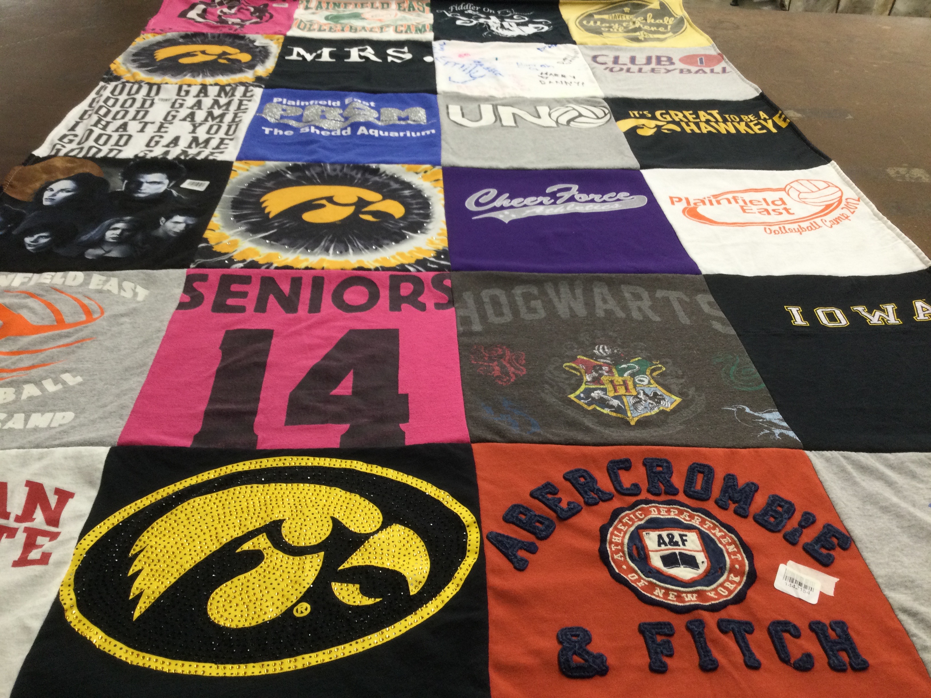 T-shirt quilt featuring iowa hawkeyes by Anna from IL