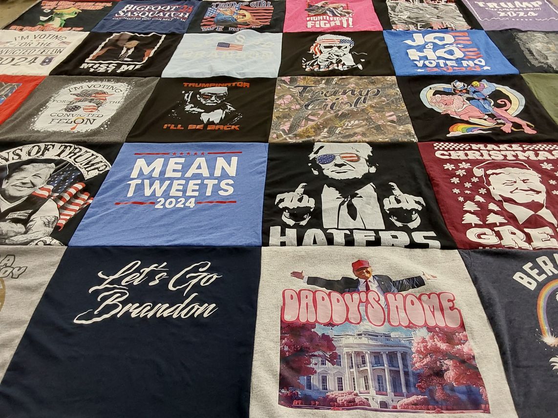 T-shirt quilt with politics, election themes by Michele from VA