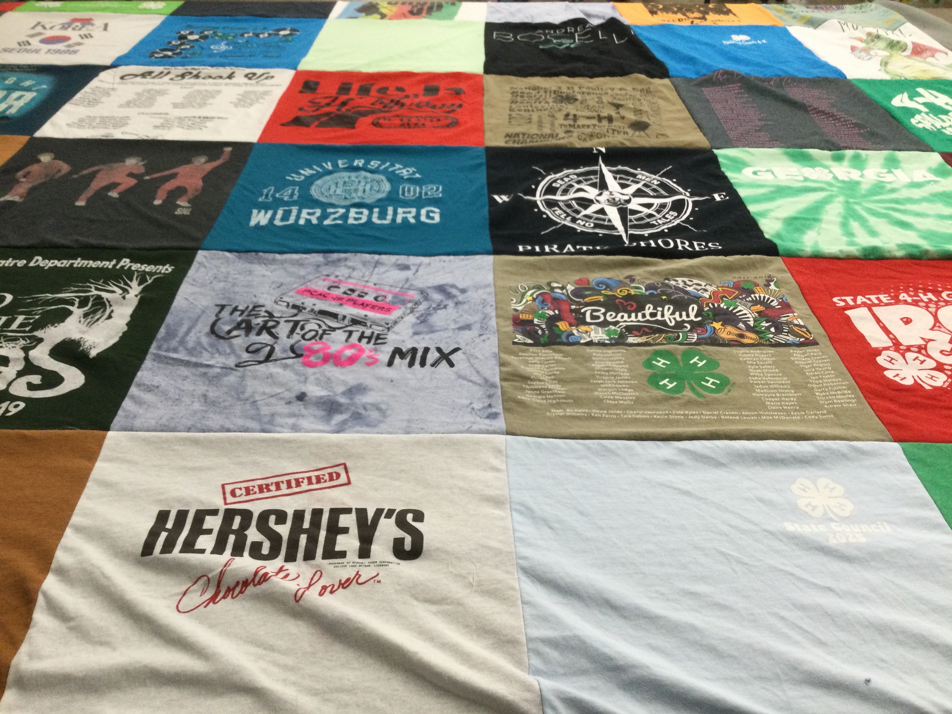 T-shirt quilt from university of wurzburg by Rebekah from GA