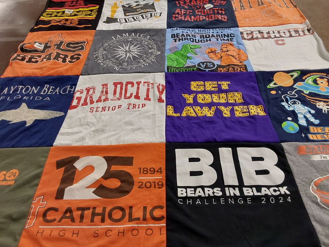 T-shirt quilt featuring bears by brandi from LA
