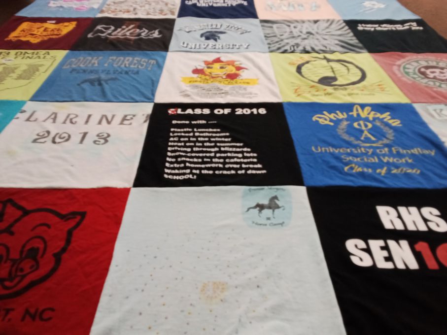 T-shirt quilt from university of findlay by linda from OH