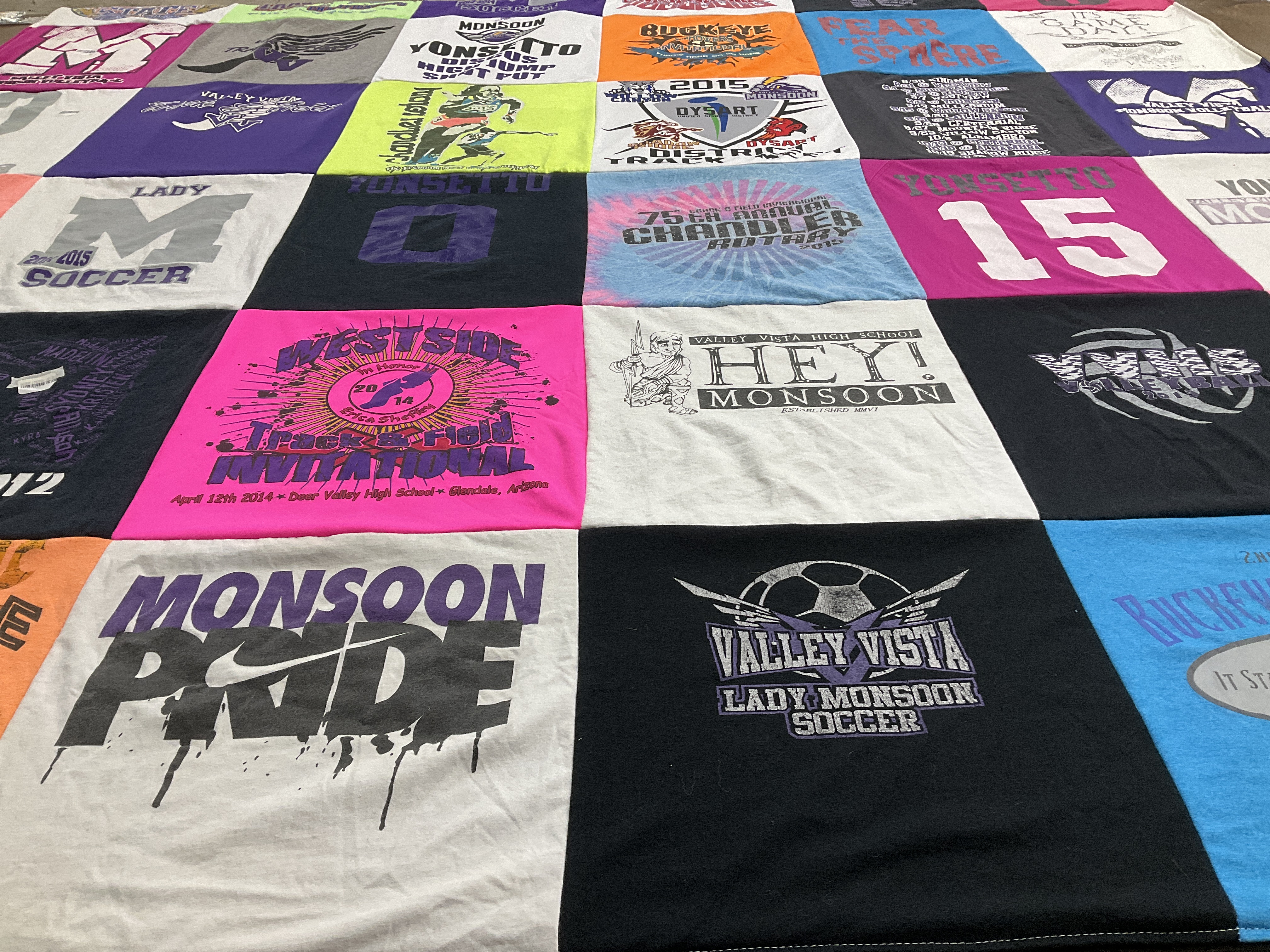 T-shirt quilt featuring valley vista lady monsoon soccer by Sydney from AZ