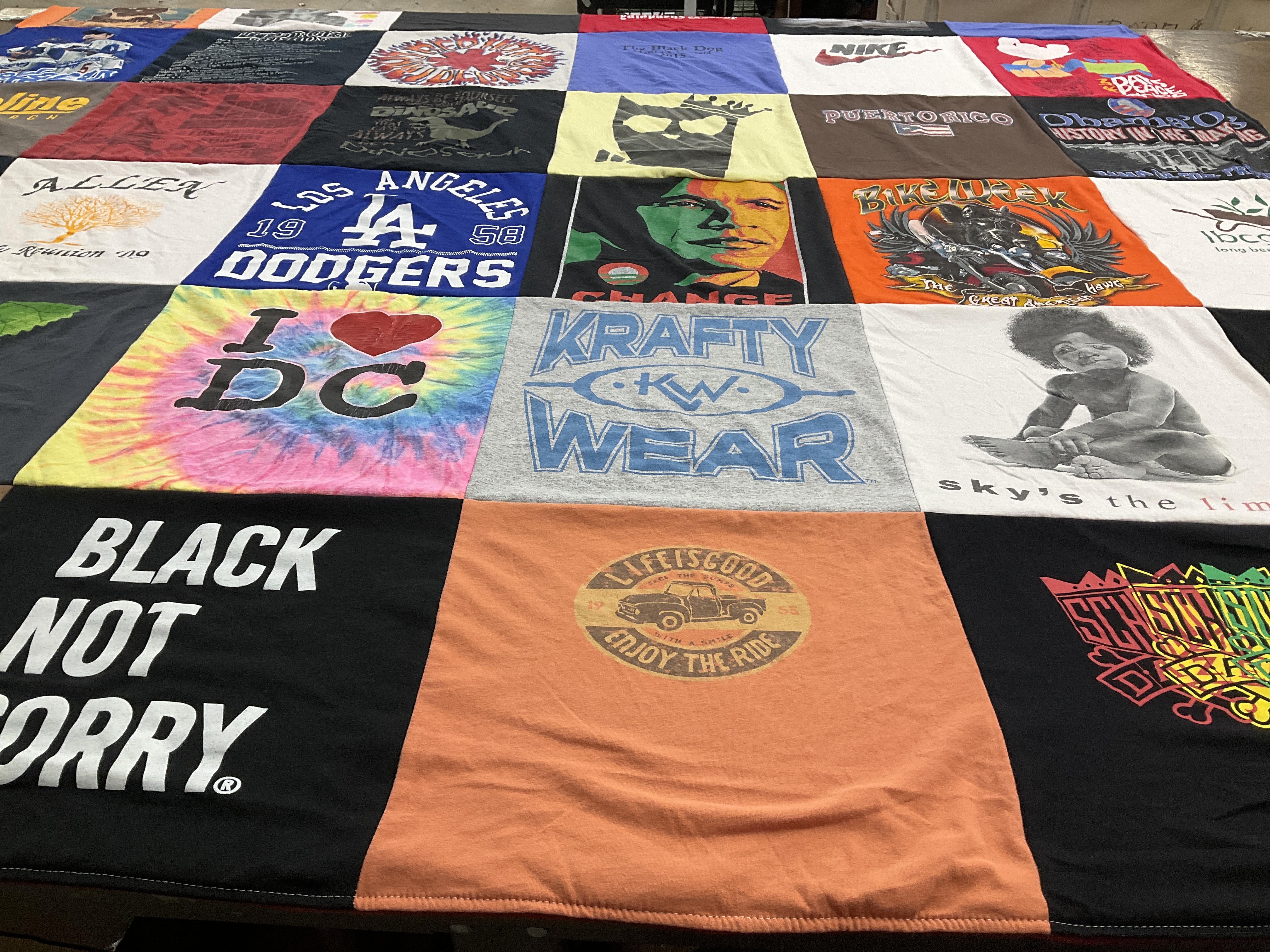 T-shirt quilt featuring los angeles dodgers by Reginald from CA