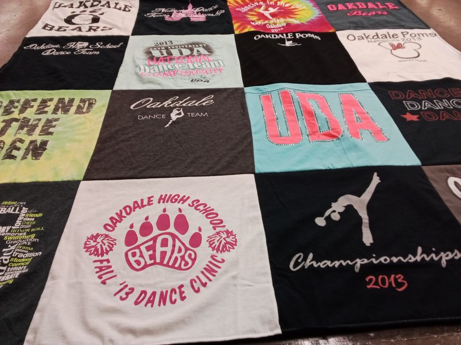 T-shirt quilt featuring oakdale bears by Kayla from MD