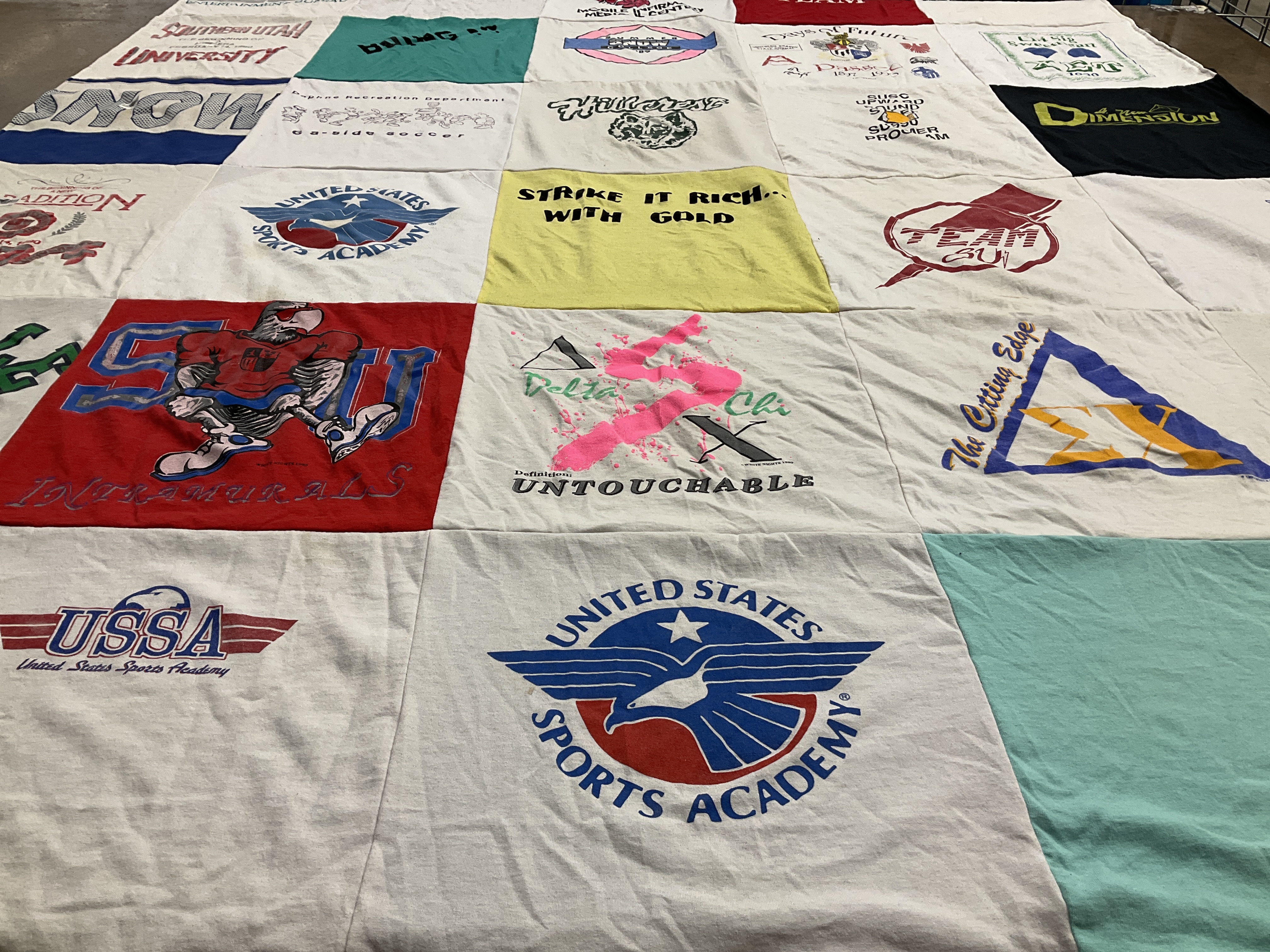 T-shirt quilt featuring southern university by Kamille from UT