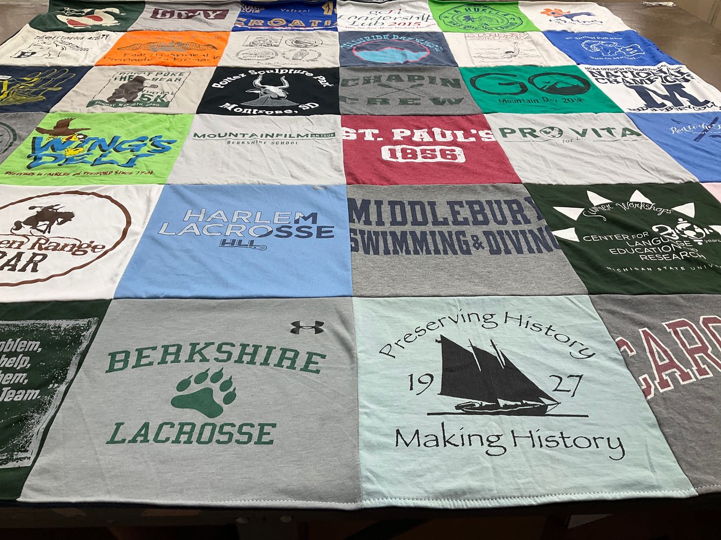 T-shirt quilt featuring berkshire lacrosse, harlem lacrosse by Donald from NH