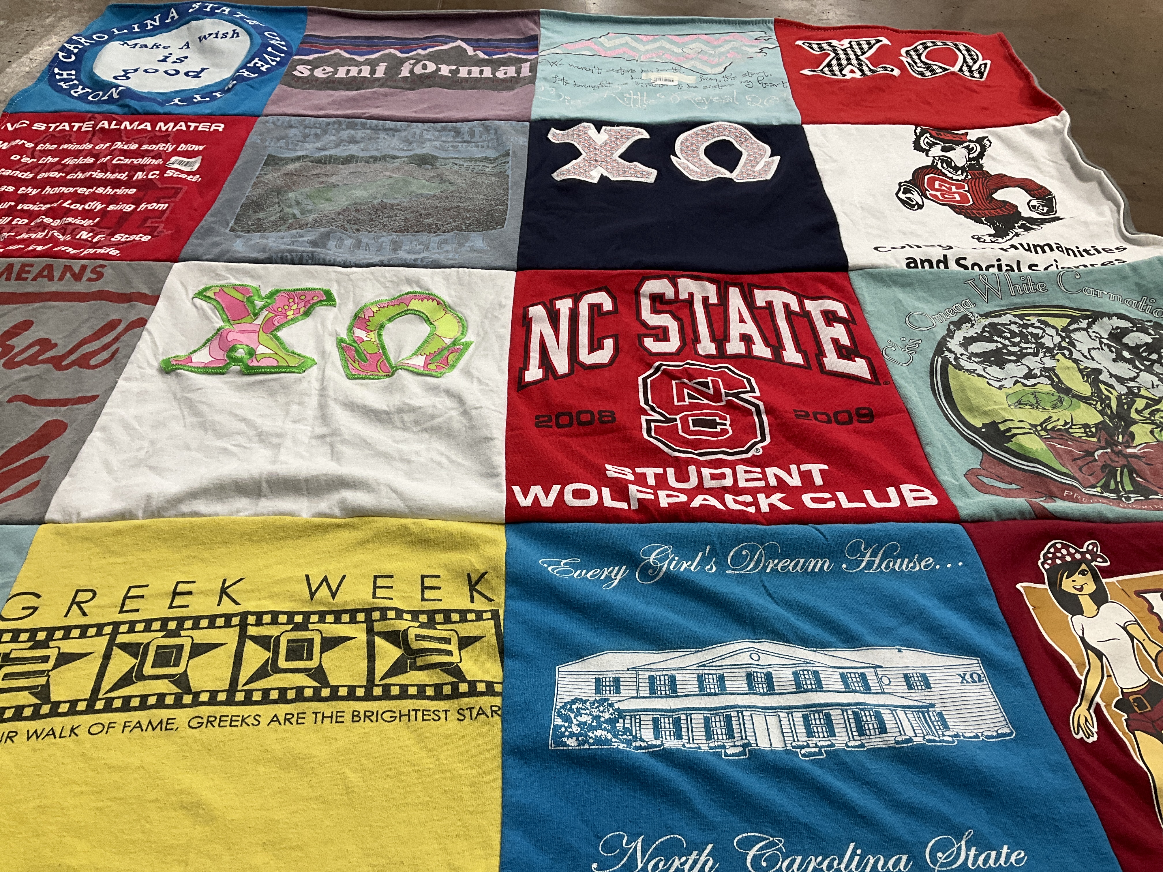 T-shirt quilt featuring north carolina state university wolfpack by Andrea from NC