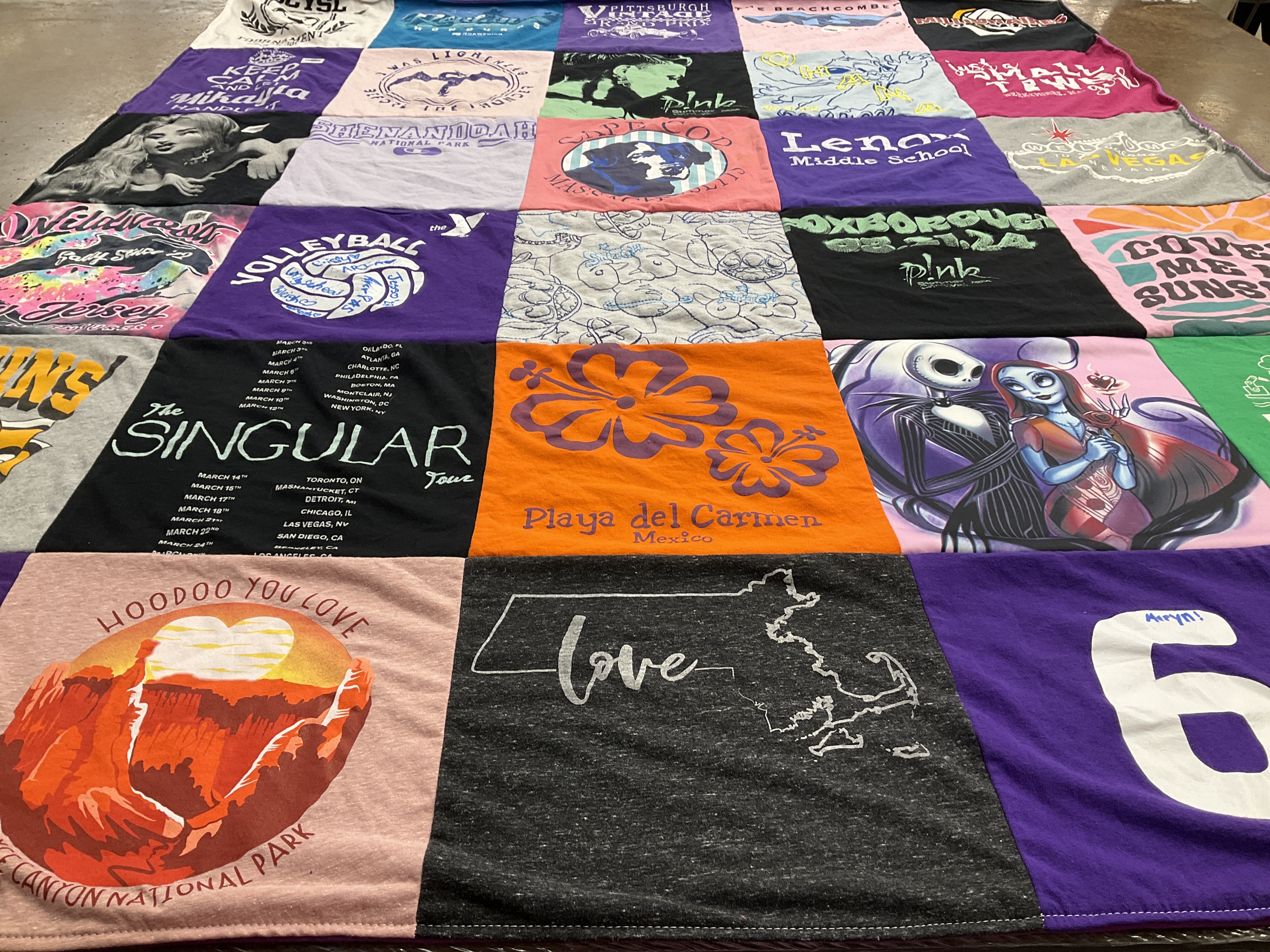T-shirt quilt from lenox middle school by Jessica from MA