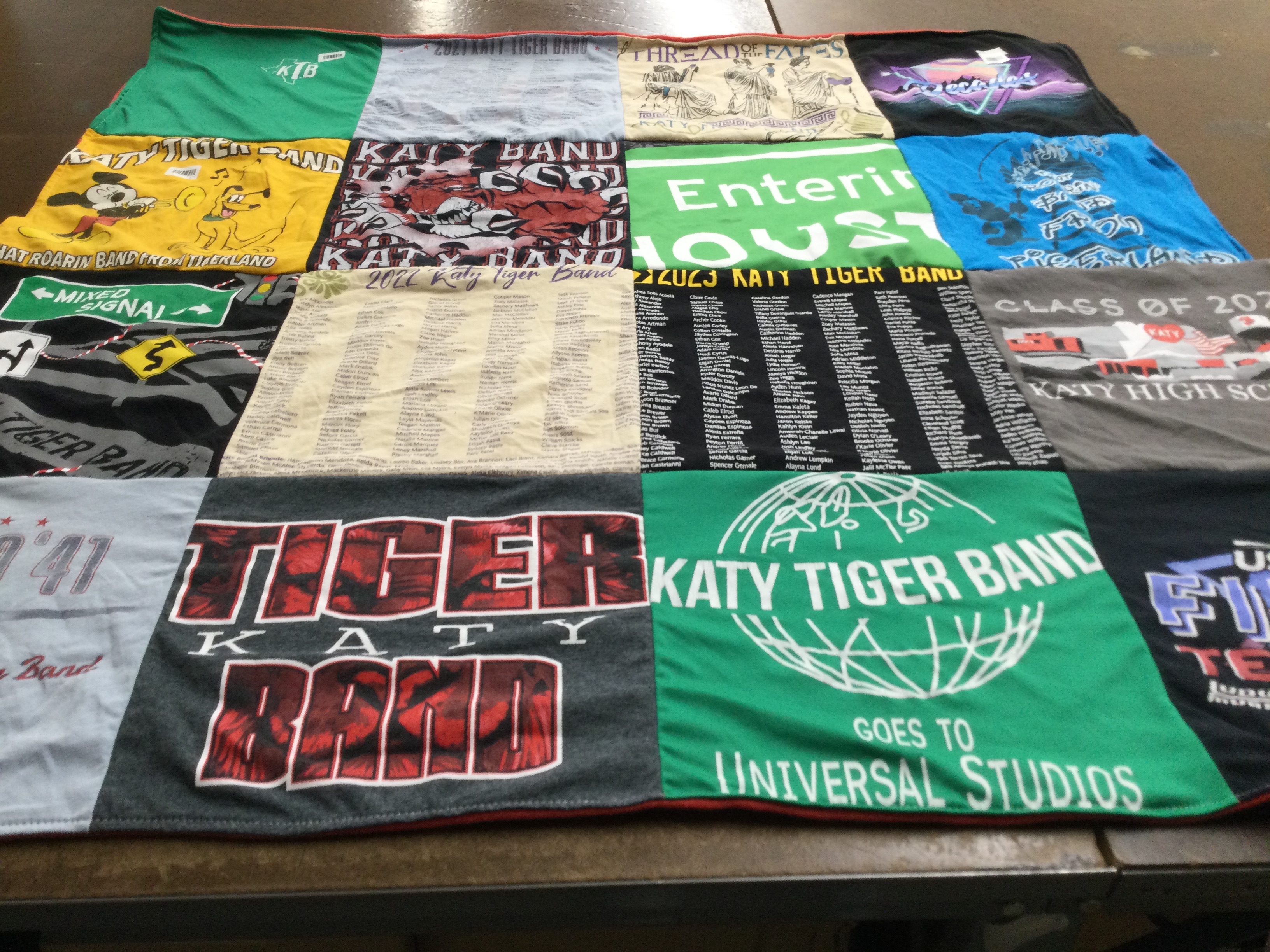 T-shirt quilt from katy high school by Nancy from TX