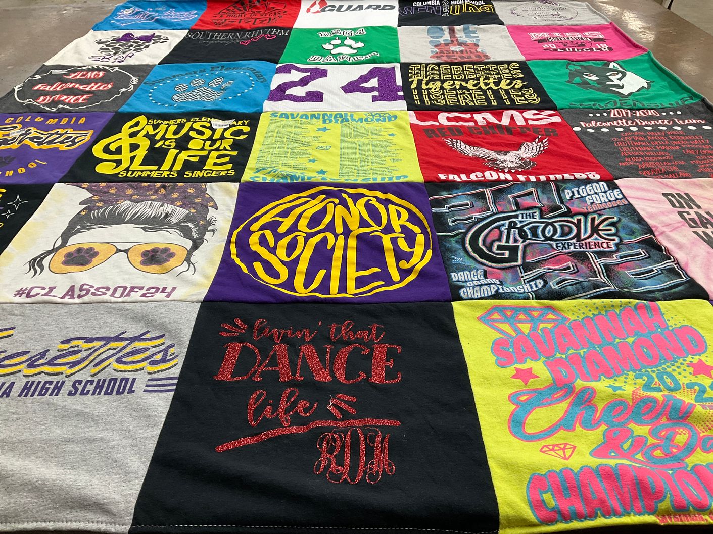 T-shirt quilt from colombia high school, sava high school by CHRISTINA from FL