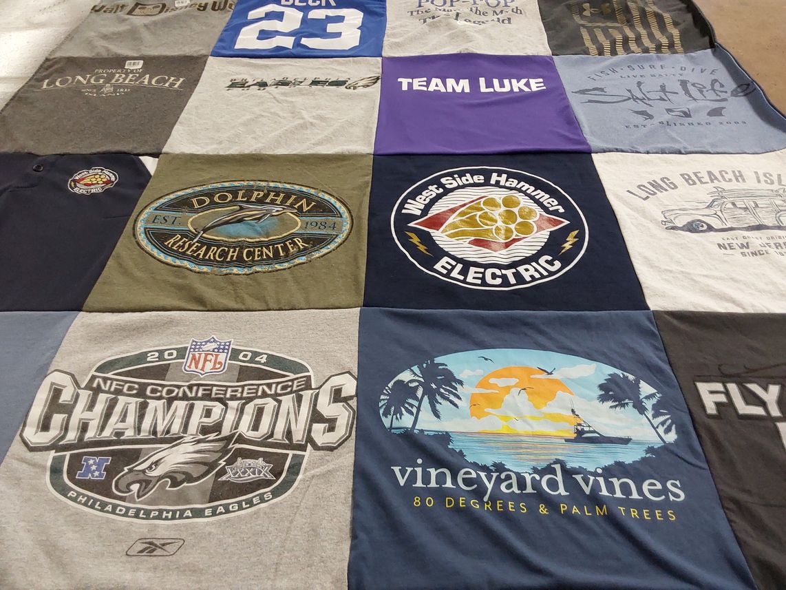 T-shirt quilt featuring philadelphia eagles by Dona from PA