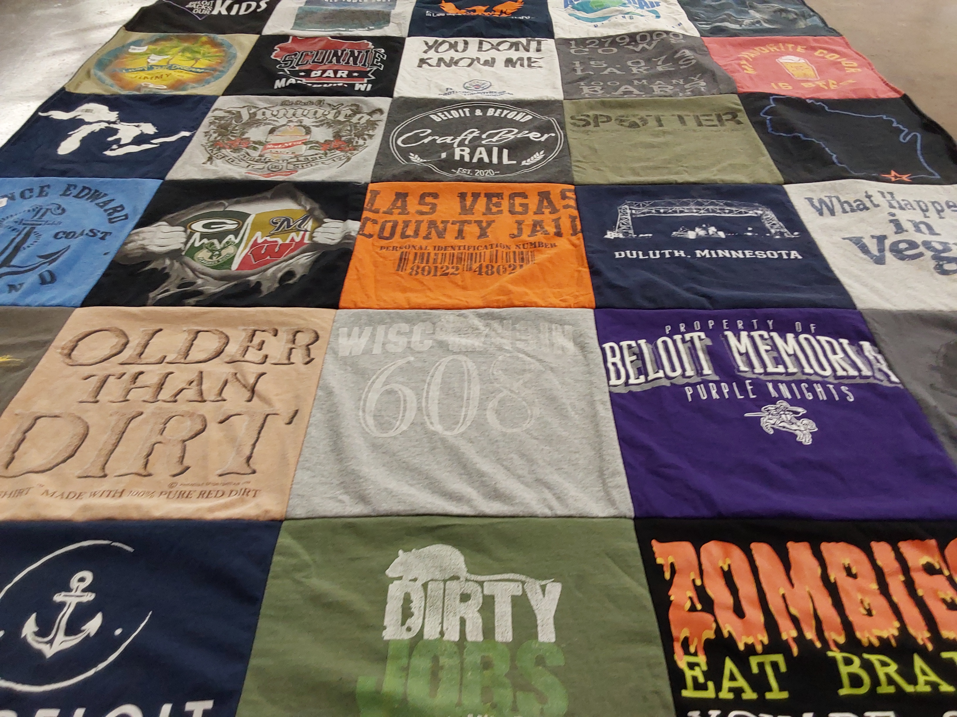 T-shirt quilt from beloit memorial high school by Mardell from WI