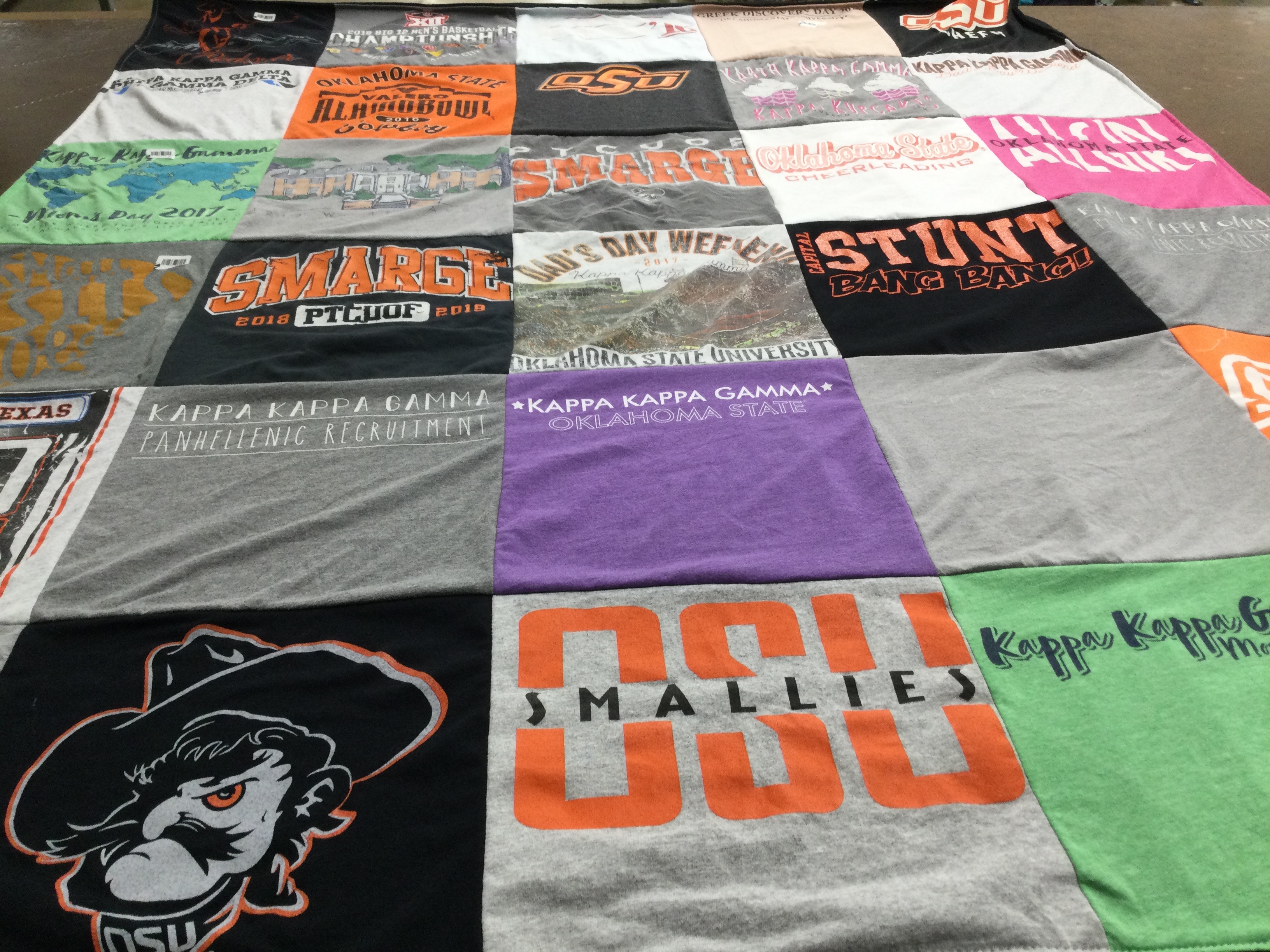 T-shirt quilt from oklahoma state university by Anna from TX