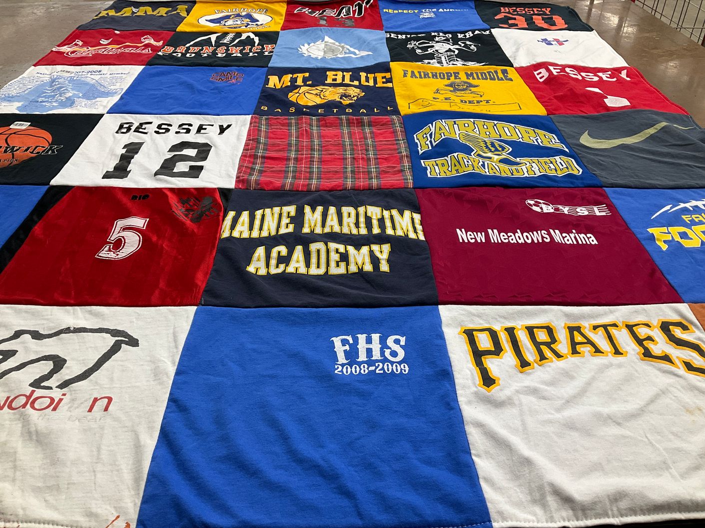 T-shirt quilt featuring pirates by Pam from ME