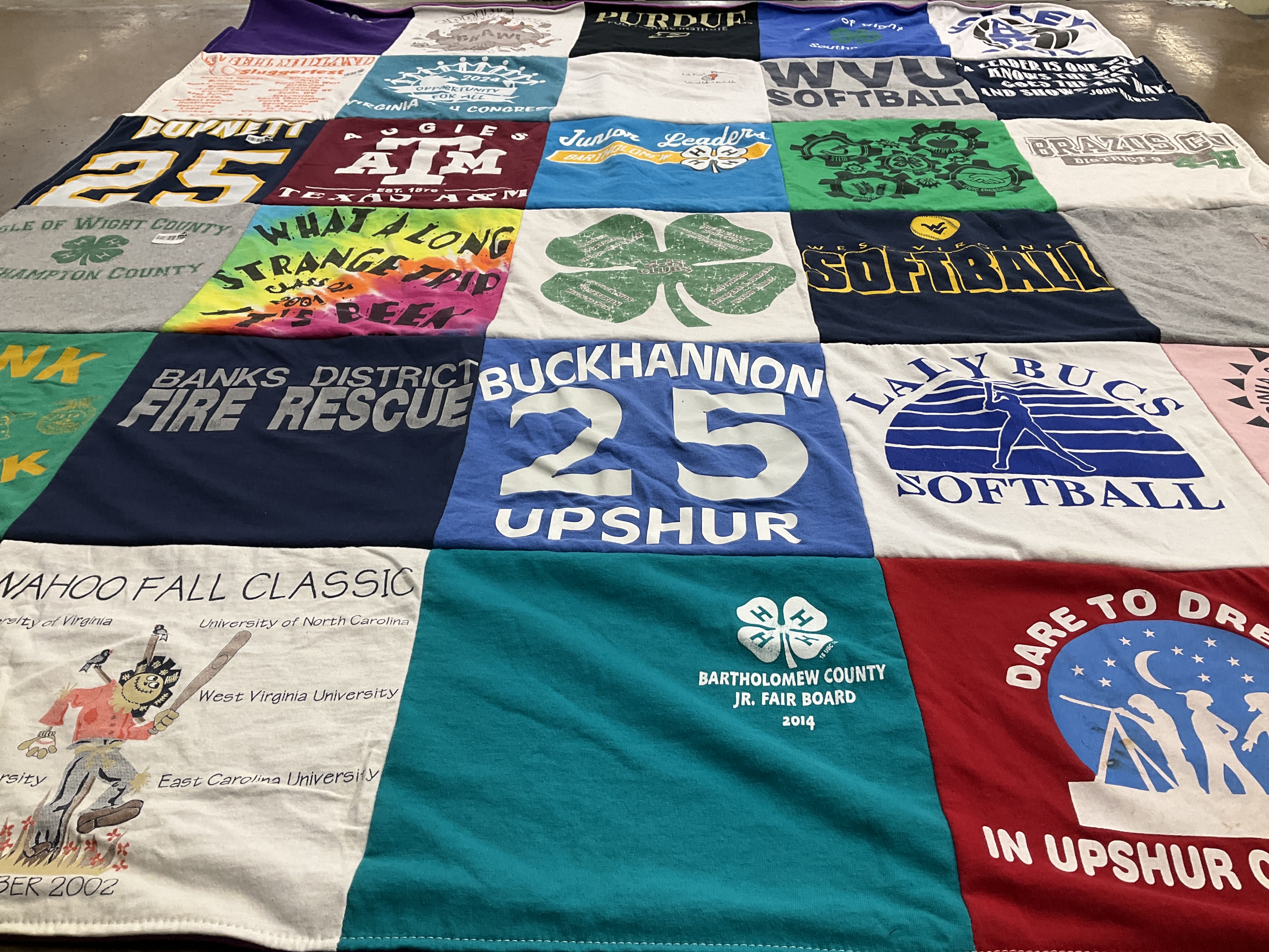 T-shirt quilt featuring laily bucs softball, buckhannon 25 by Erika from VA