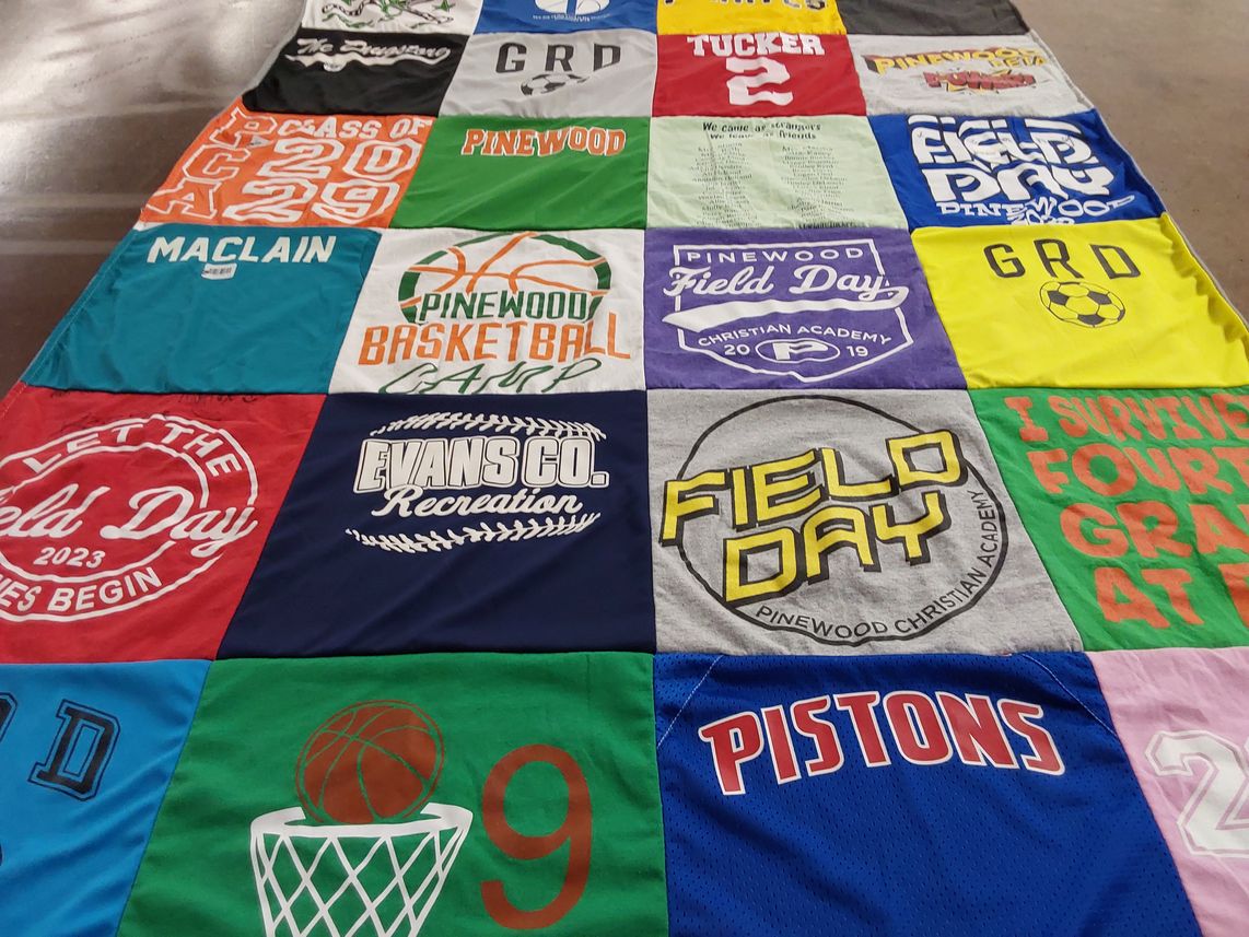 T-shirt quilt featuring pistons by Matthew from GA