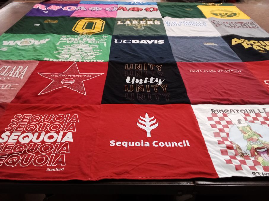 T-shirt quilt from santa clara university, uc davis by Ashley from CA
