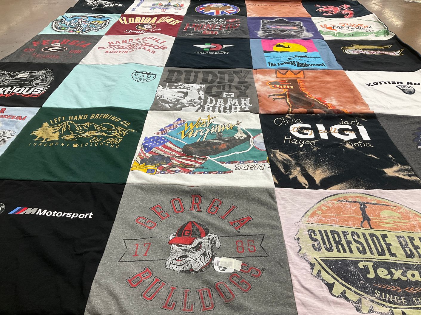 T-shirt quilt featuring georgia bulldogs by Francoise from GA
