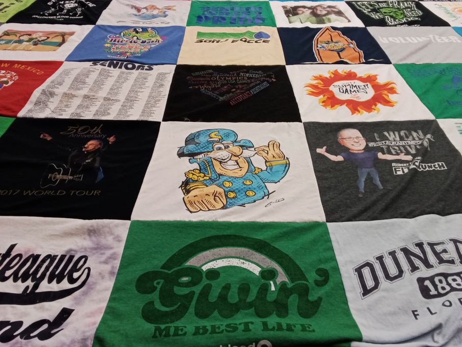 T-shirt quilt with music, events themes by ElissaMaxine from PA