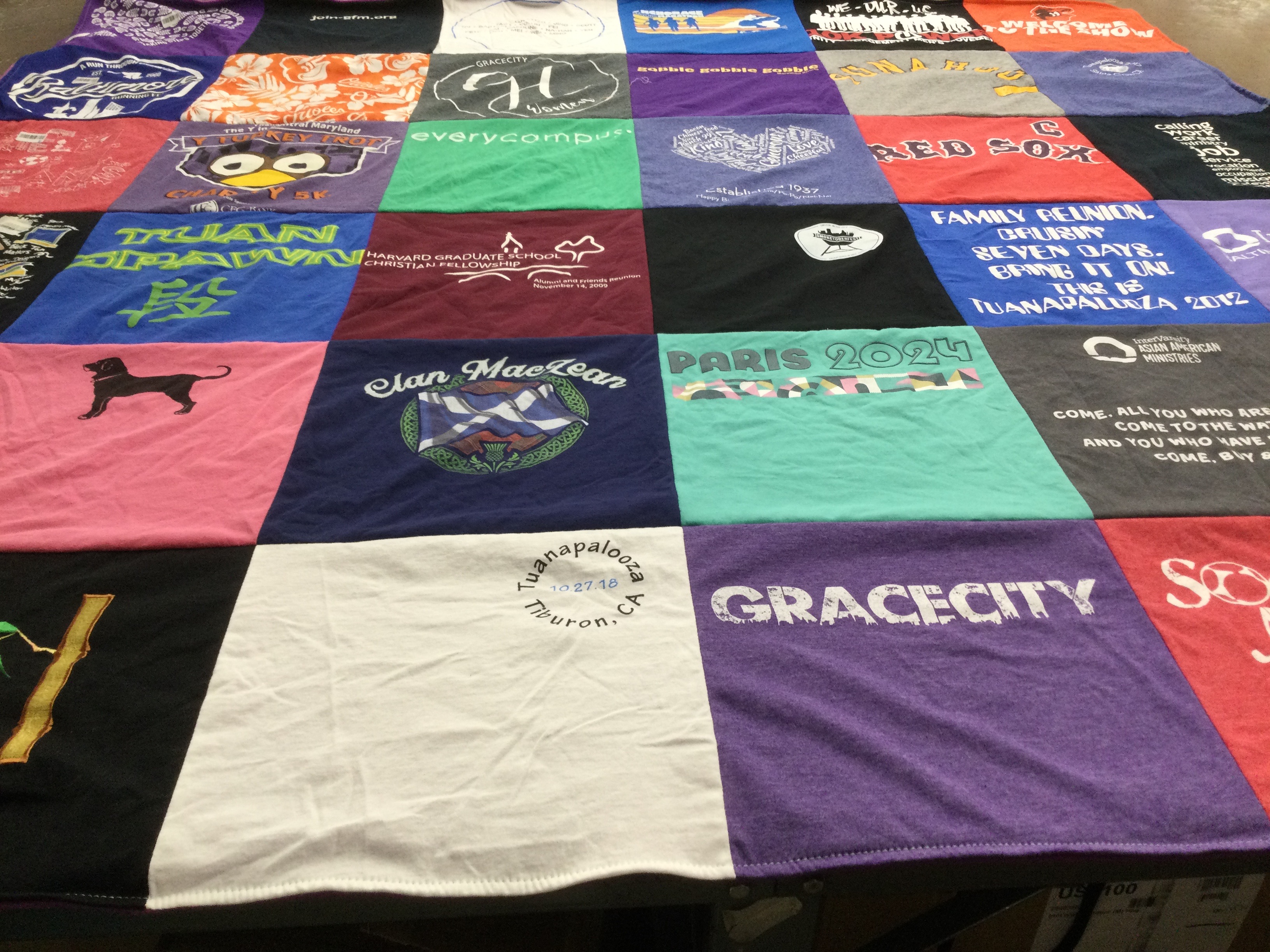 T-shirt quilt featuring red sox by Kathy from MD
