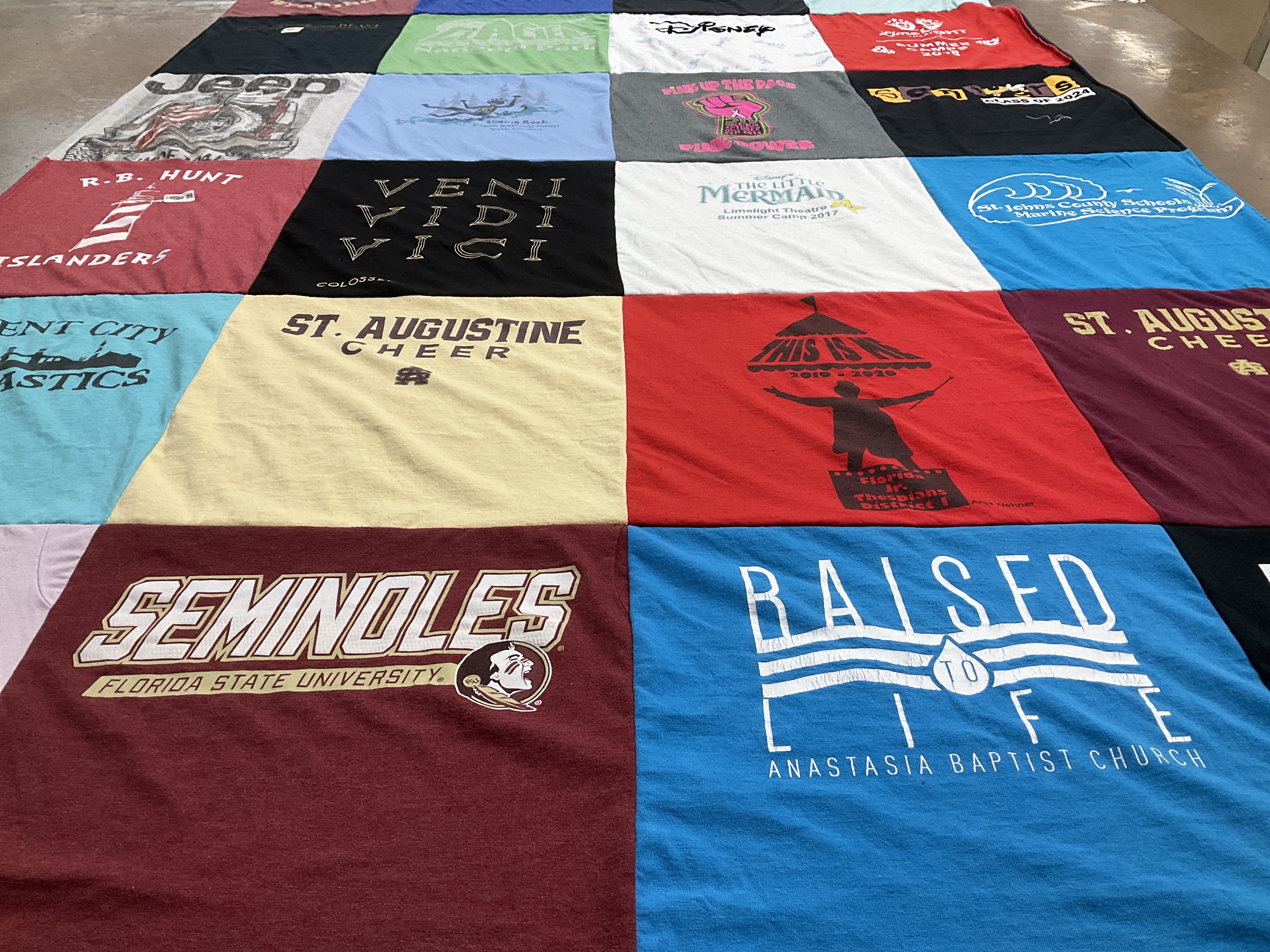 T-shirt quilt featuring florida state university seminoles by Marcia from FL