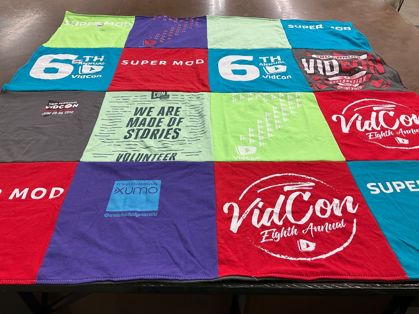 T-shirt quilt with videography, social media themes by Venus from TX