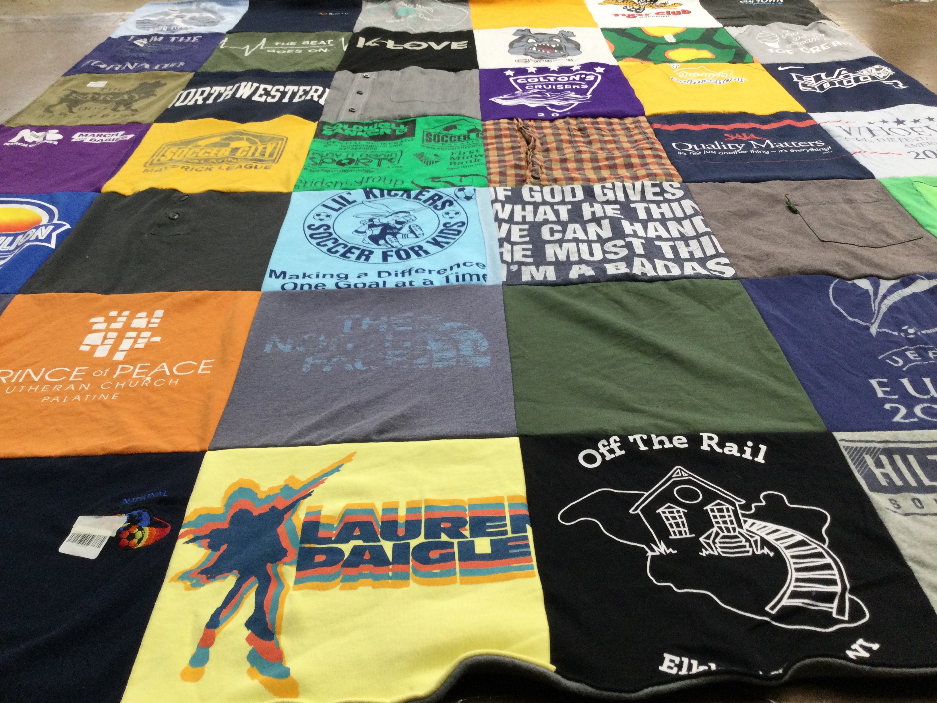 T-shirt quilt from northwestern university by Austin C from IL