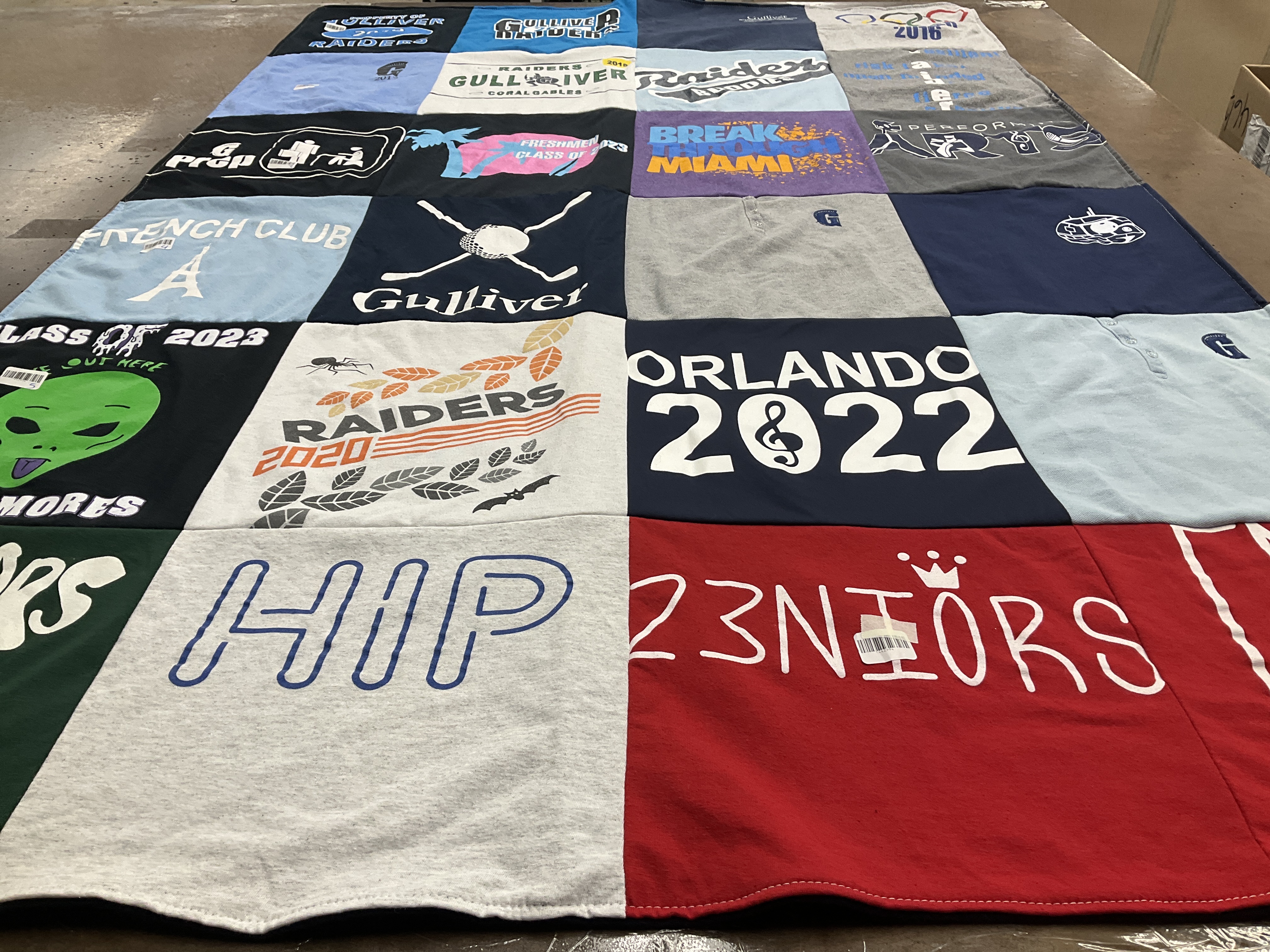 T-shirt quilt featuring raiders by Victoria from MA