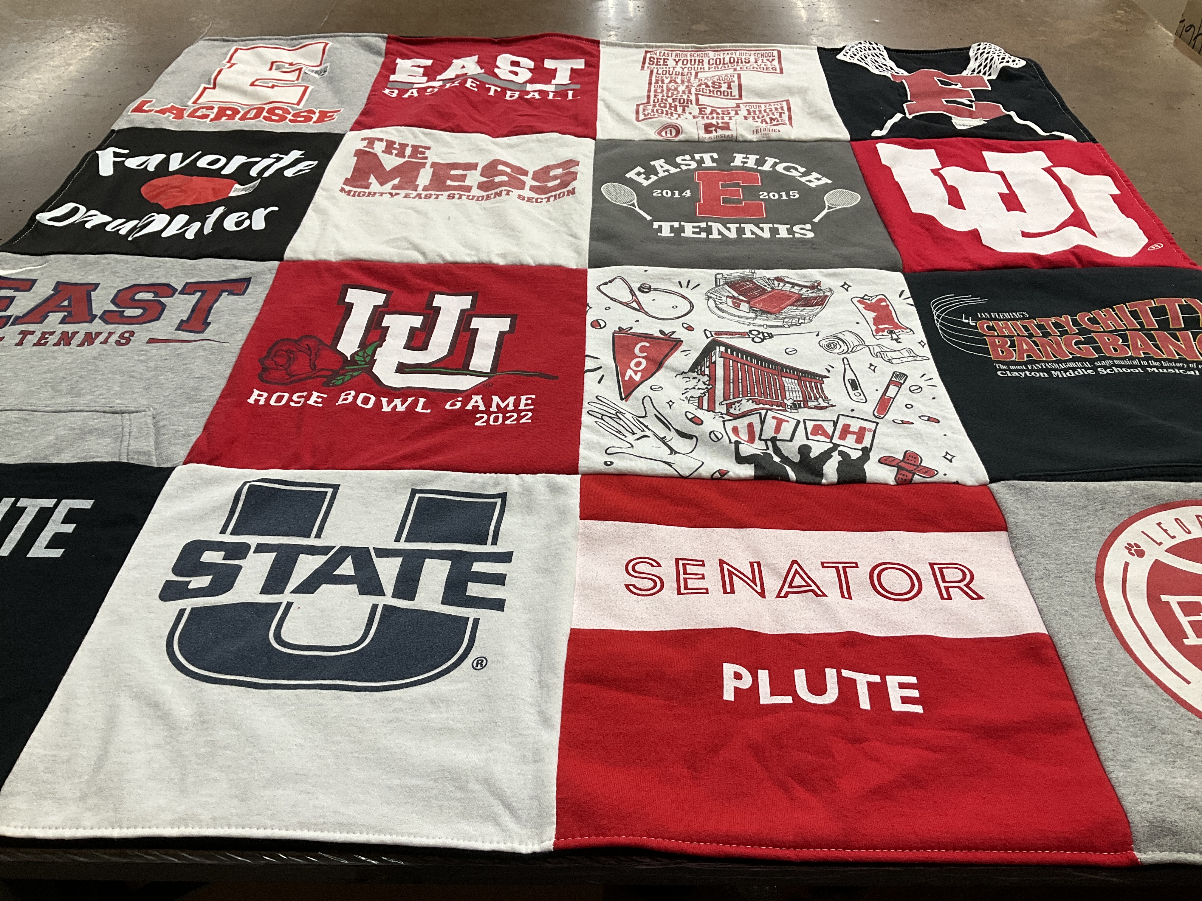 T-shirt quilt featuring east high school tennis by Kim from UT