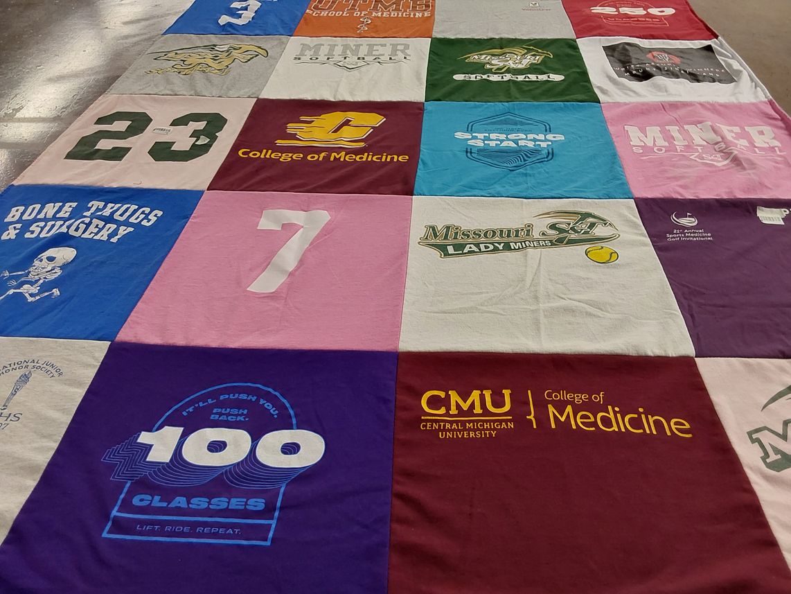 T-shirt quilt featuring missouri university of science and technology lady miners by Rachel from SC