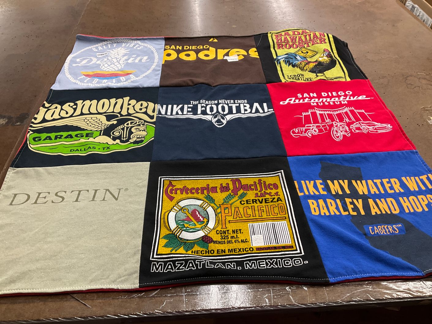 T-shirt quilt featuring san diego padres by bonita from CA
