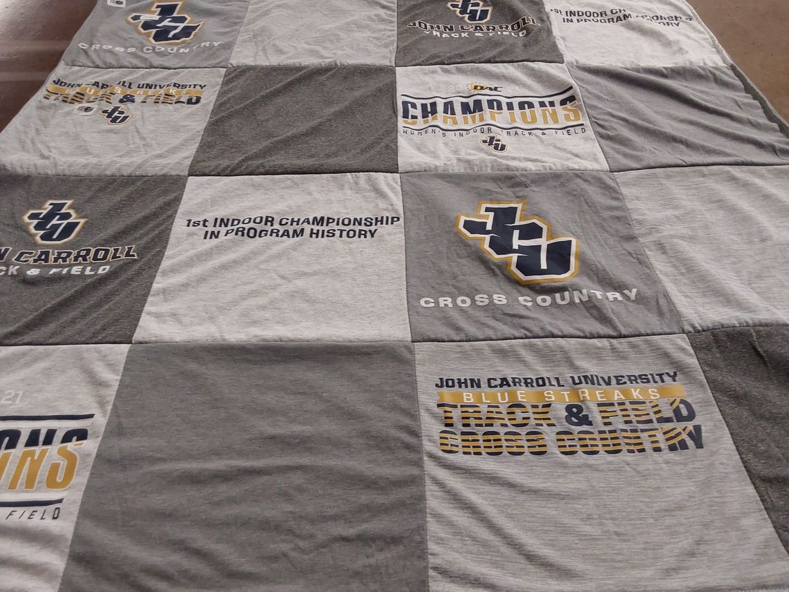 T-shirt quilt featuring john carroll university blue streaks by Dakota from OH