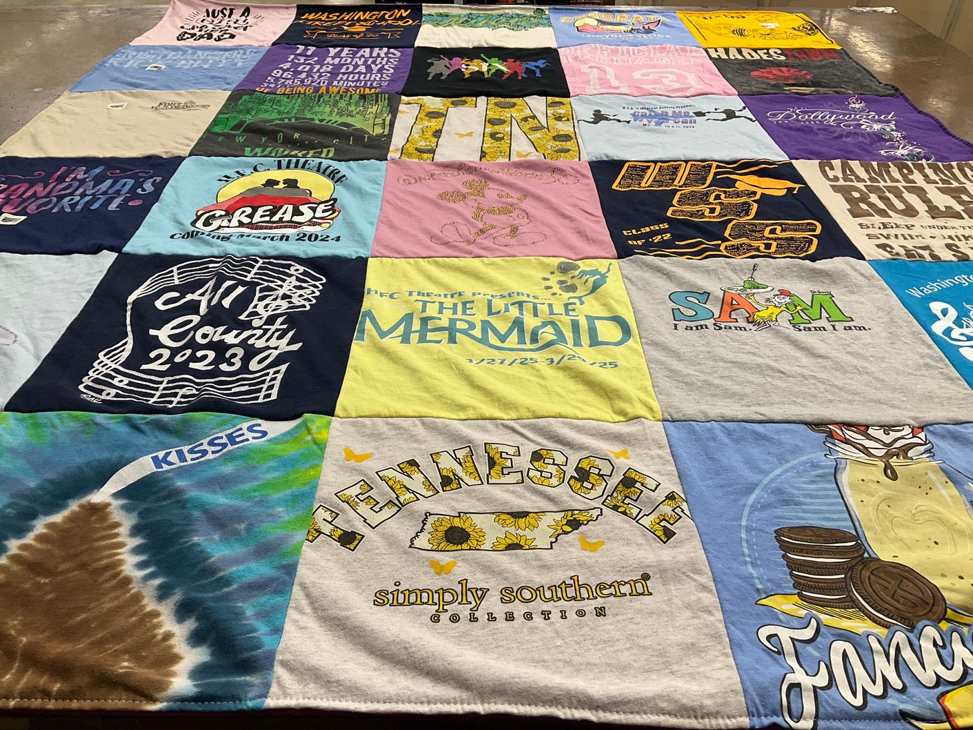 T-shirt quilt featuring washington high school by LINDA from NY