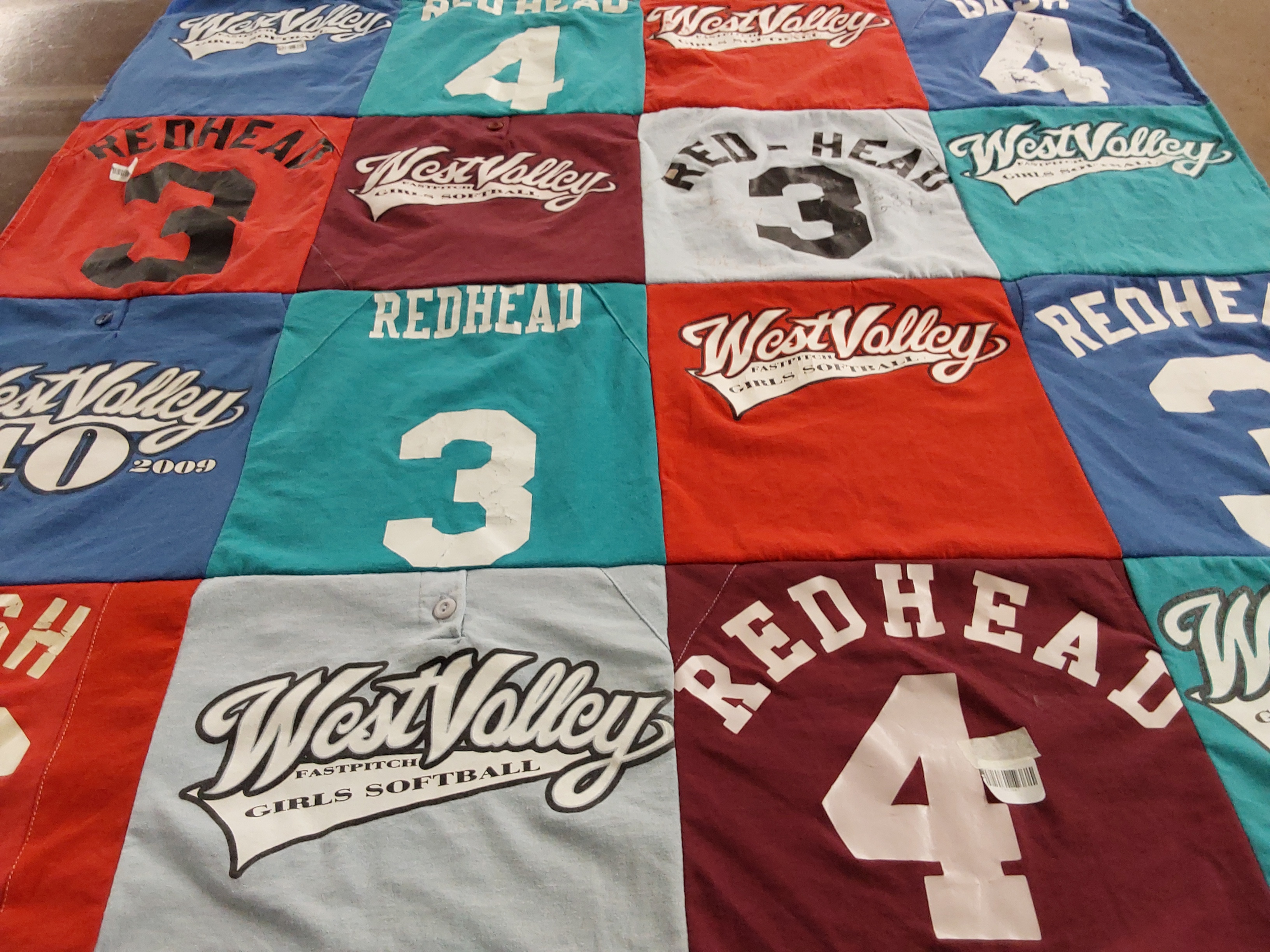 T-shirt quilt with softball themes by Barry from CA