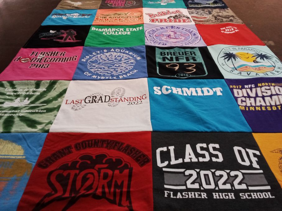 T-shirt quilt featuring grant county flasher storm by Landrie from ND