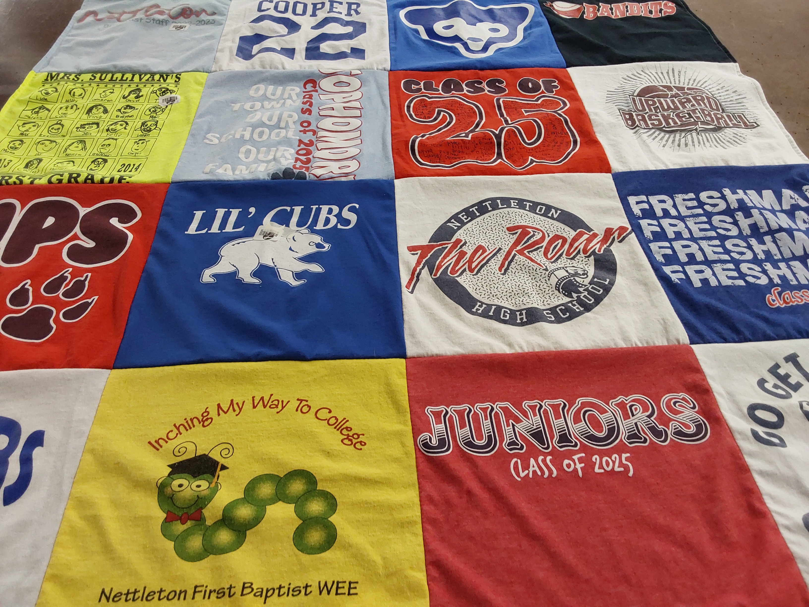 T-shirt quilt featuring bandits, cubs by Dawn from MS