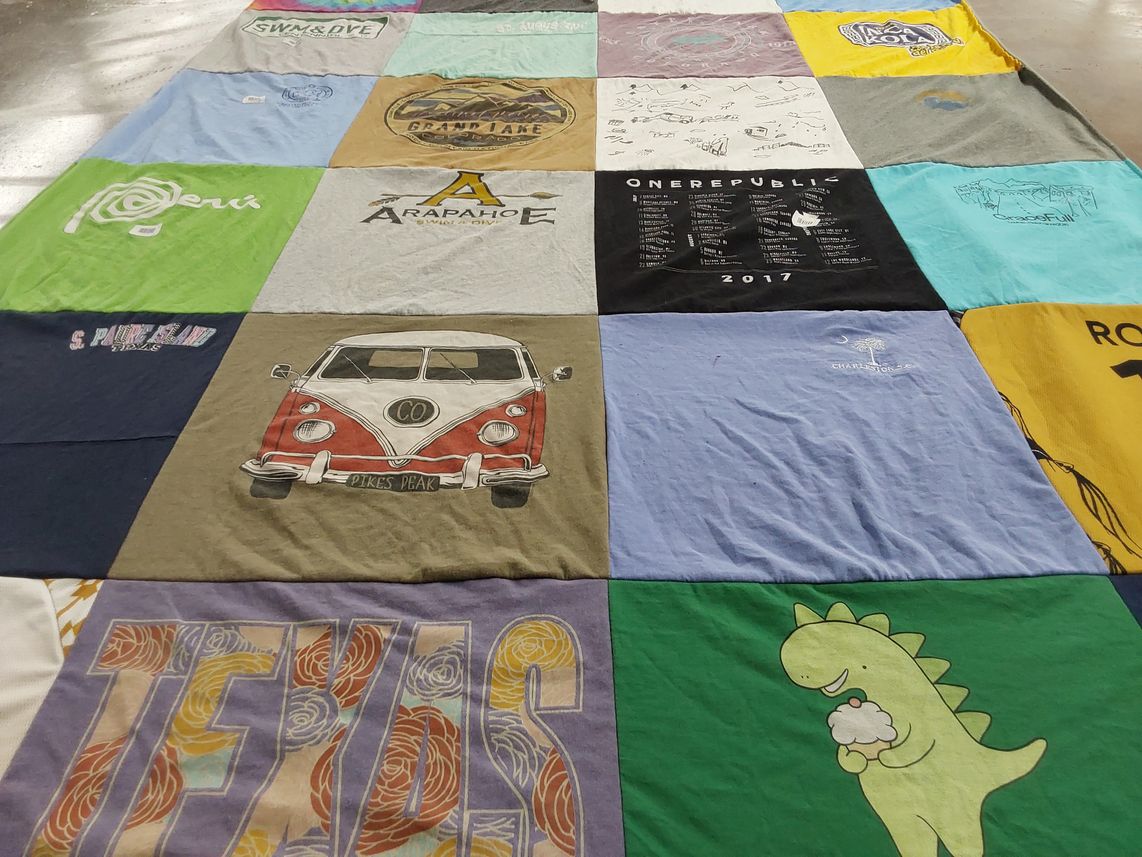 T-shirt quilt from arapahoe community college by ANNEMARIE from CO