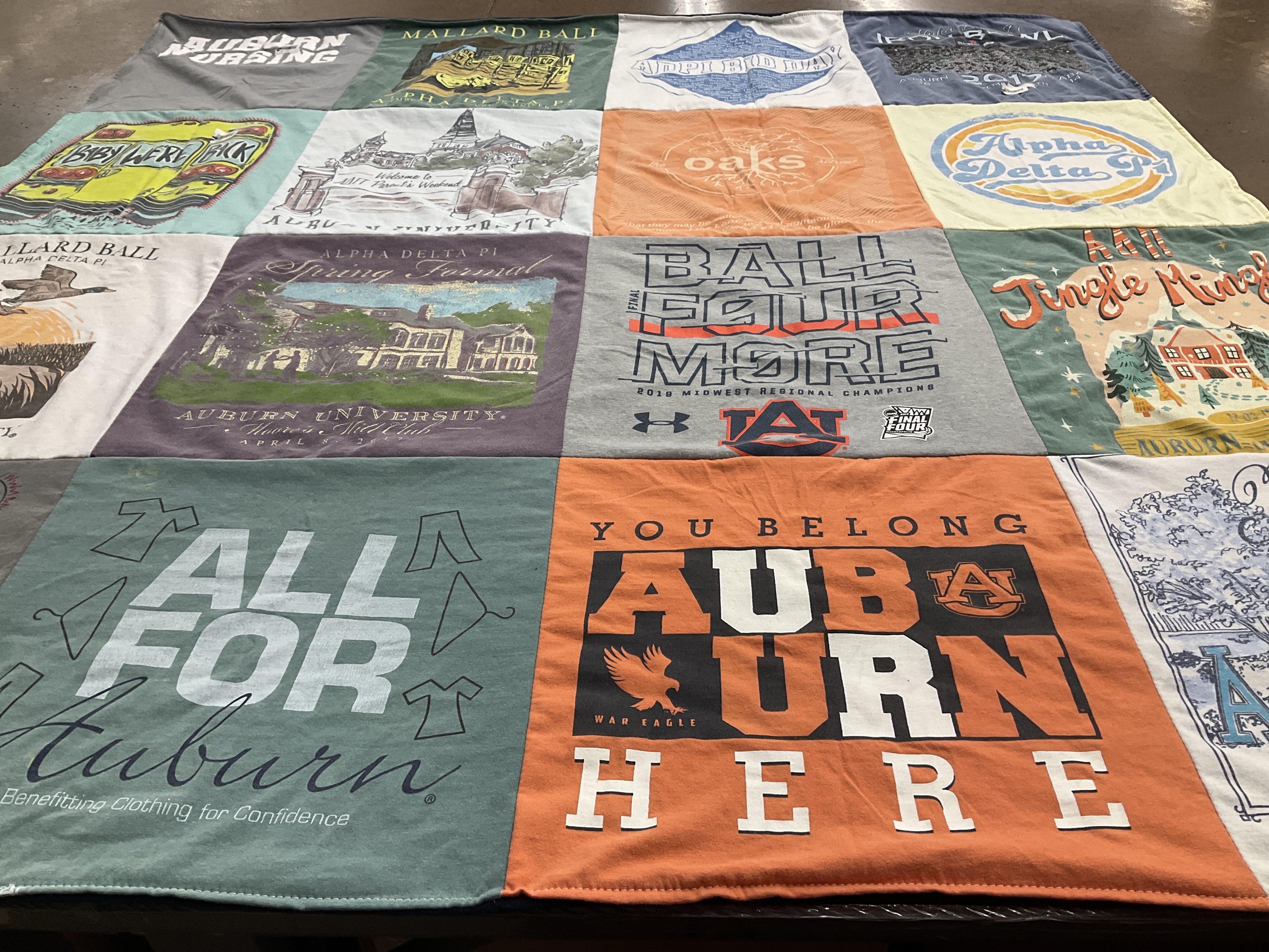 T-shirt quilt from auburn university by Emma Grace from TN