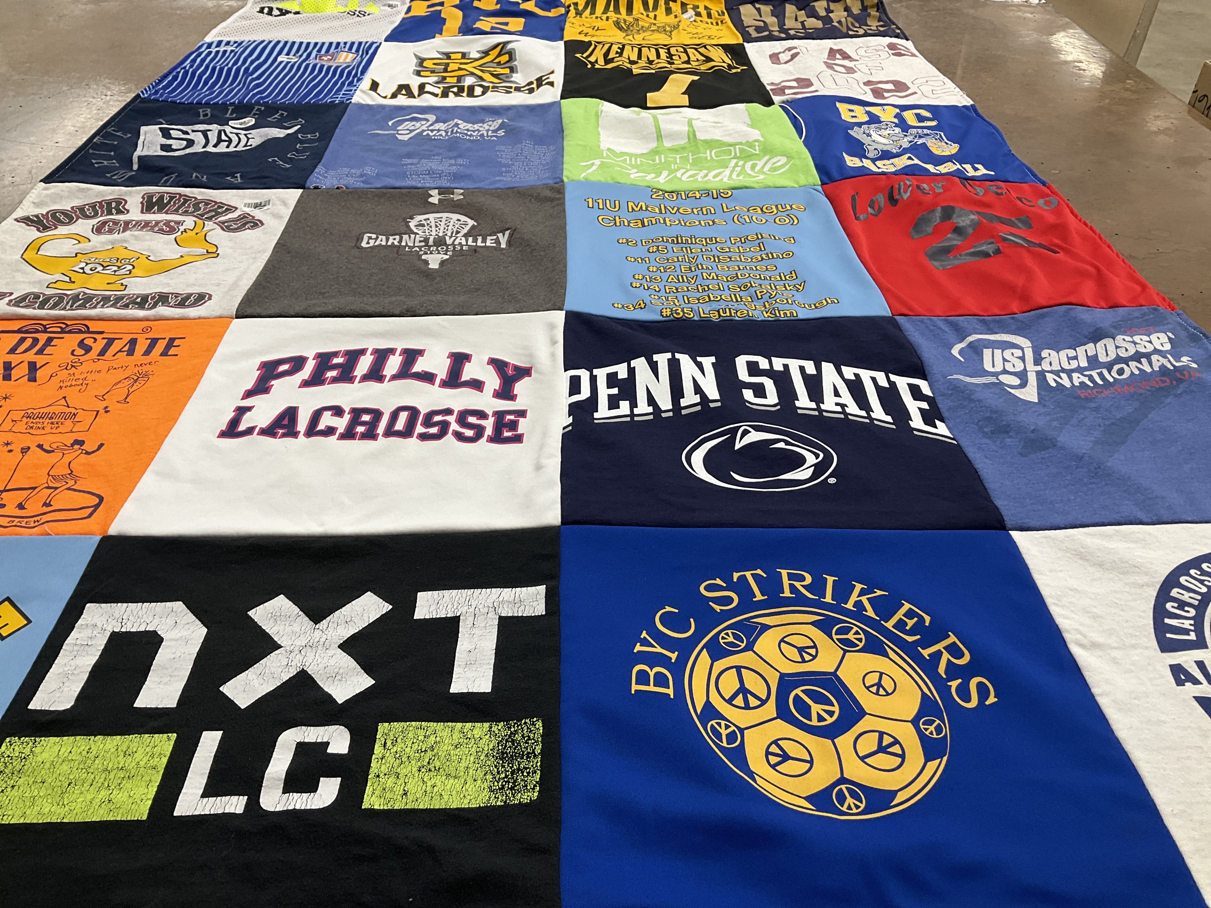 T-shirt quilt featuring byc strikers by Deneen from PA
