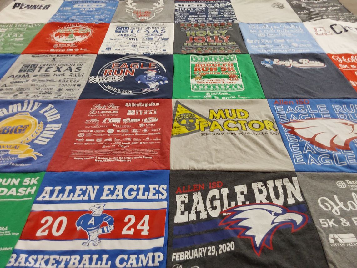 T-shirt quilt featuring allen eagles by Patsy from TX