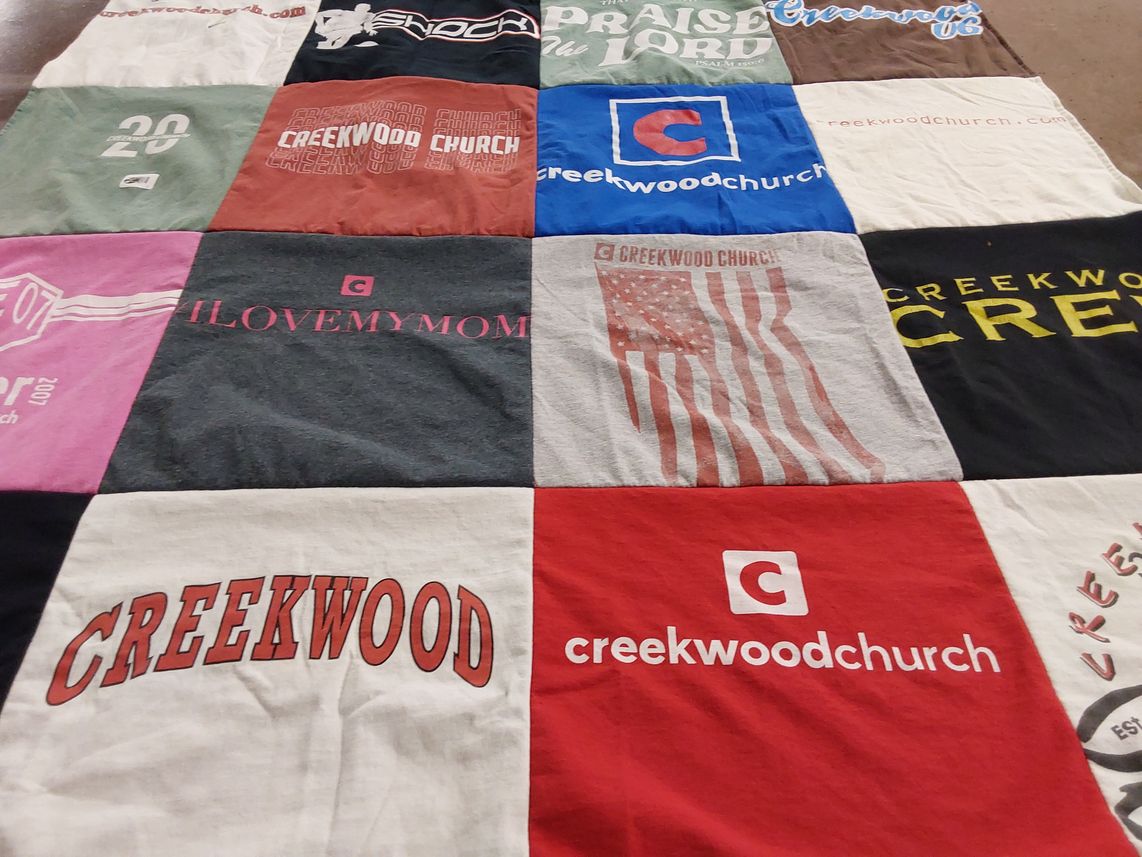 T-shirt quilt with religion, family themes by Kim from TX