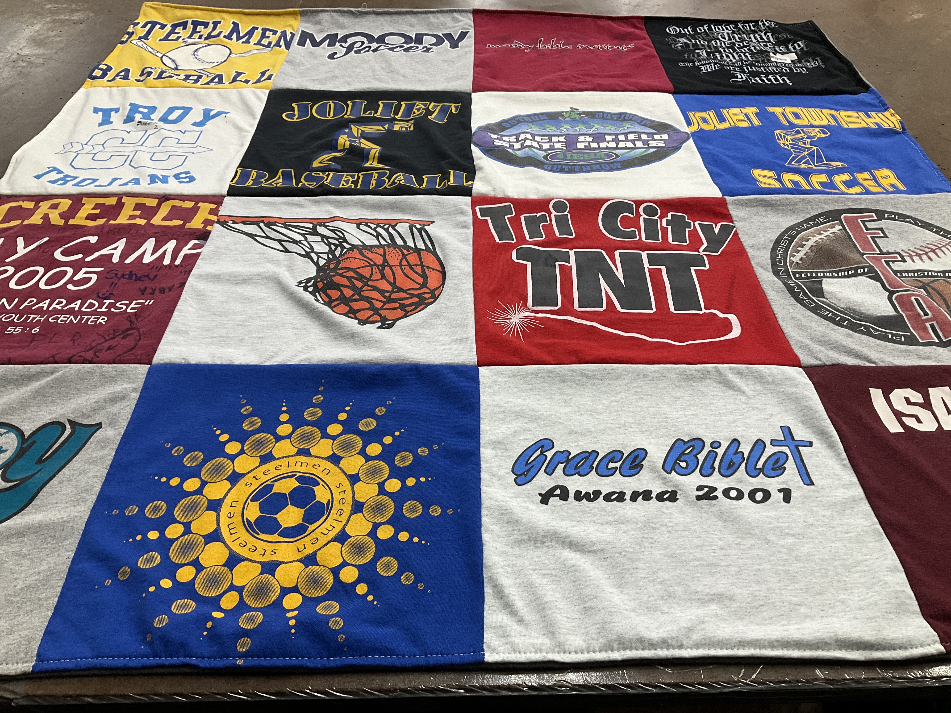 T-shirt quilt featuring steelmen baseball by Rochel from IL