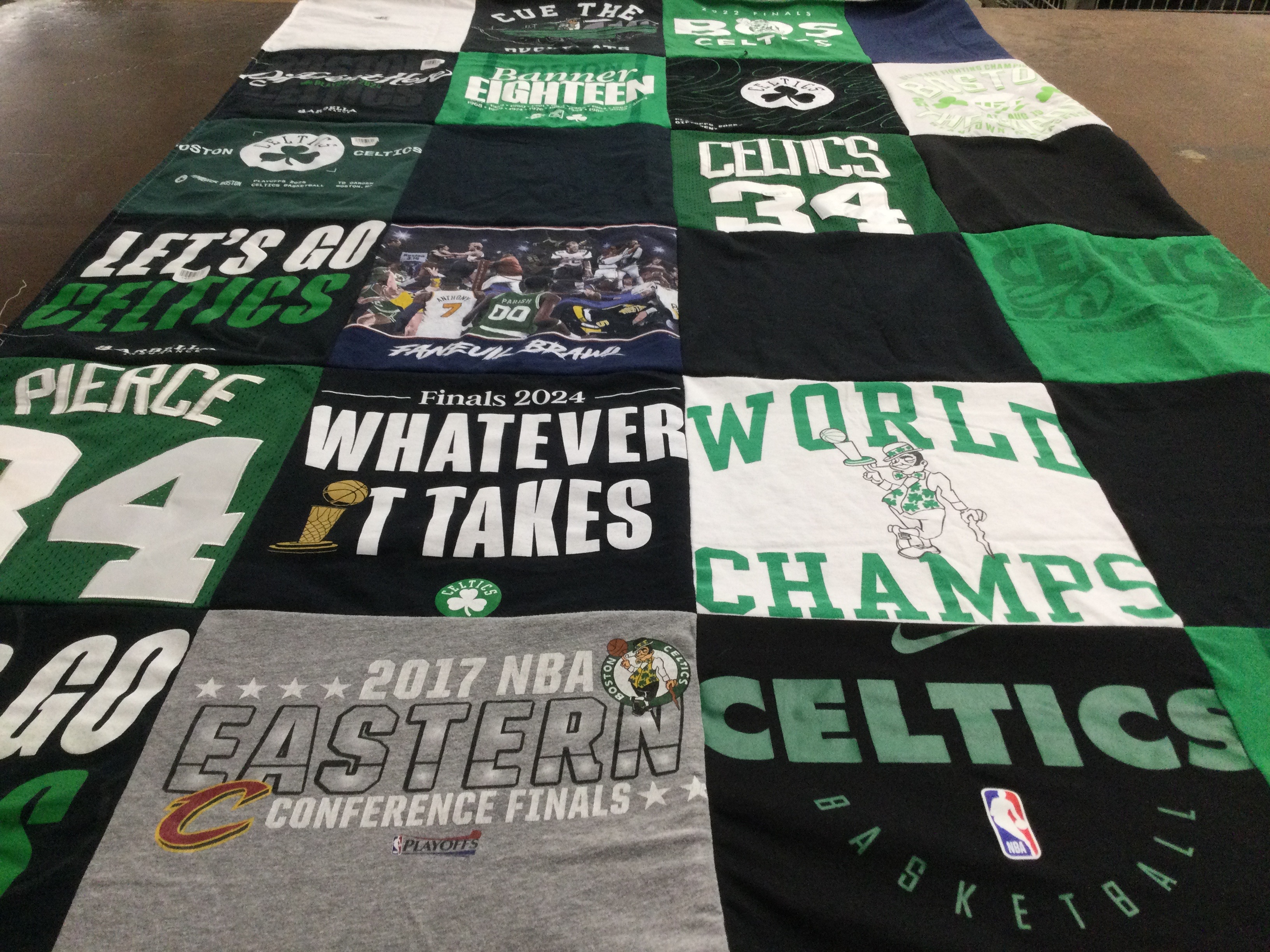 T-shirt quilt featuring boston celtics by Nick from MA