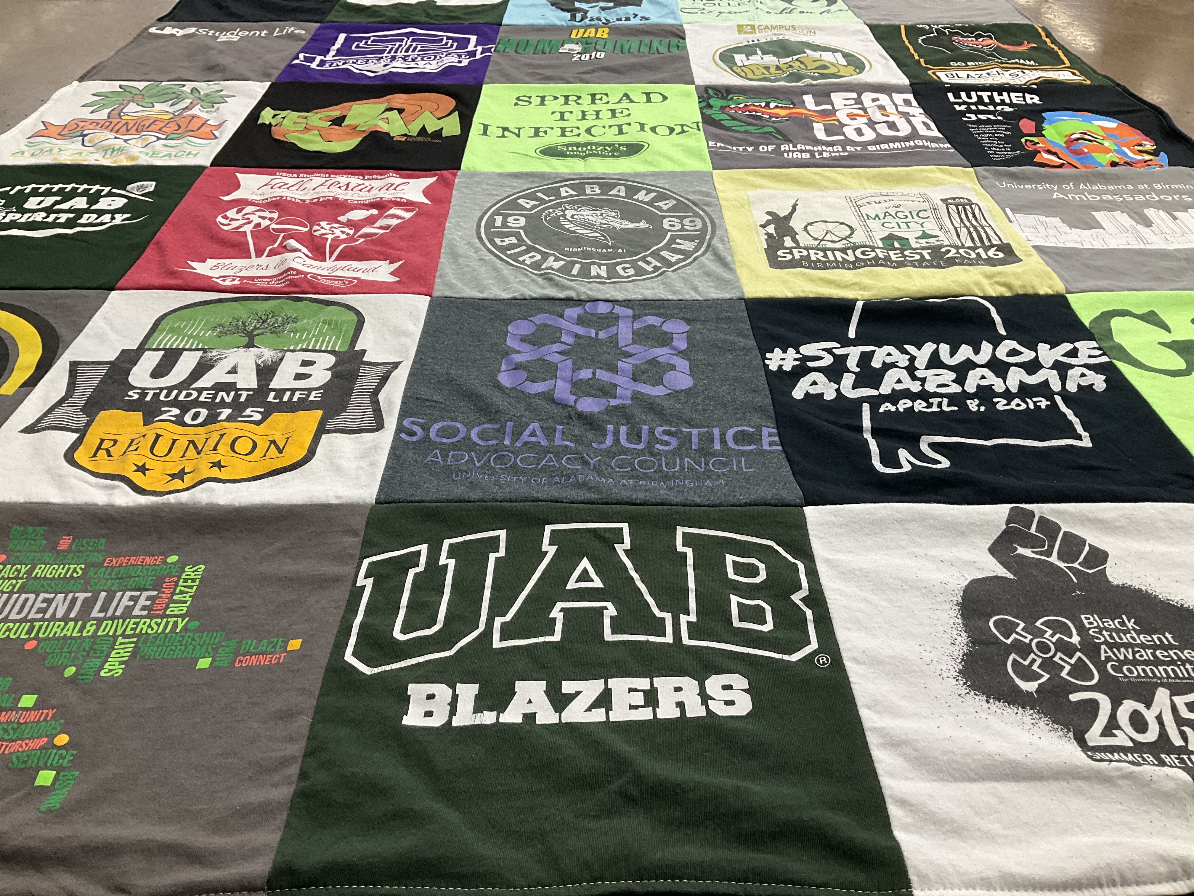 T-shirt quilt featuring uab blazers by Laura from AL