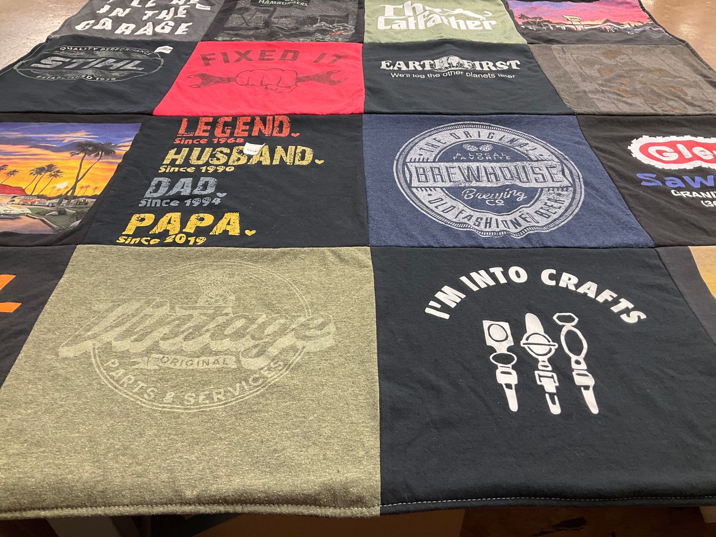 T-shirt quilt with crafts themes by Sherri from WA