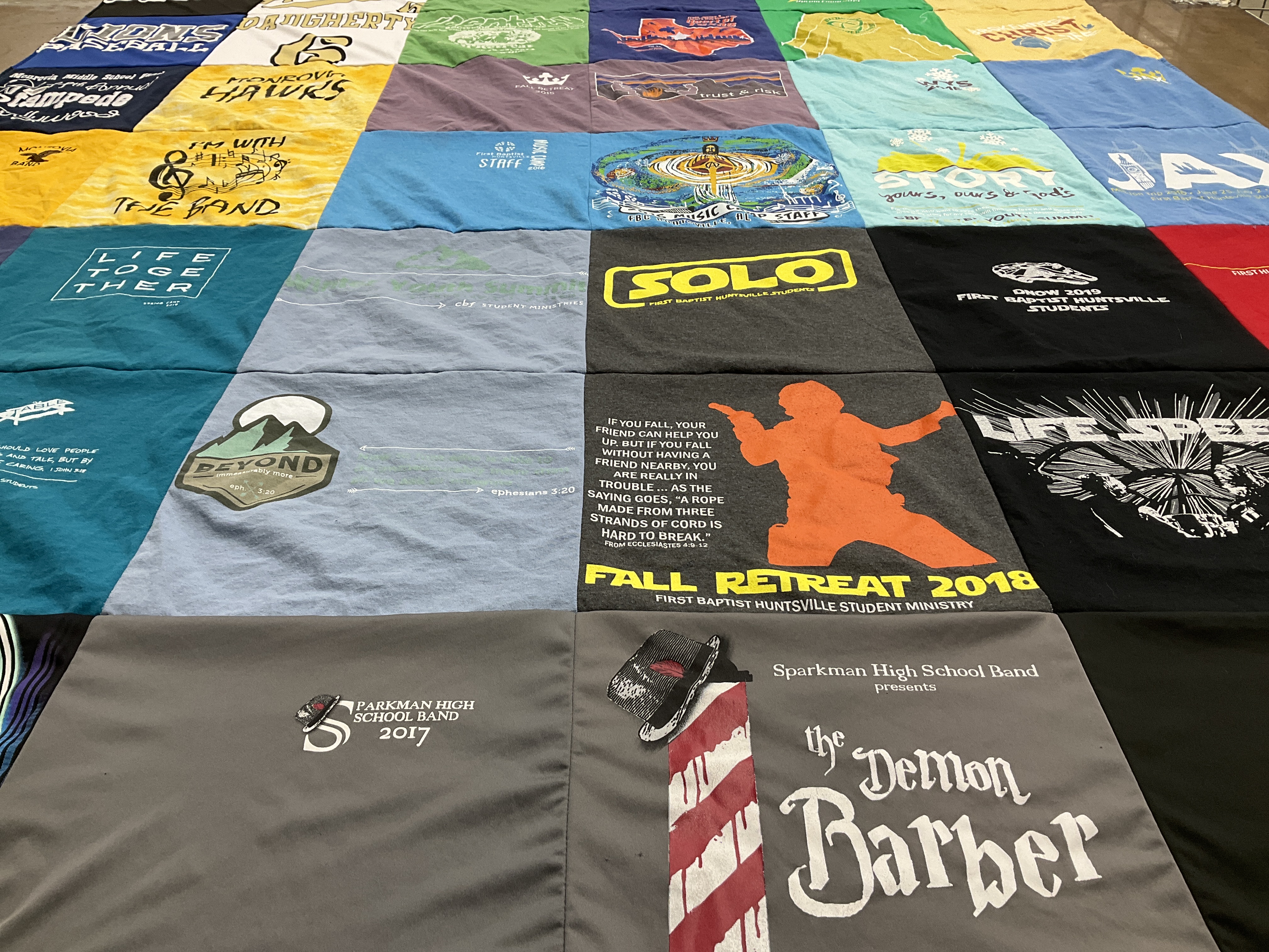 T-shirt quilt from sparkman high school by Lara from AL