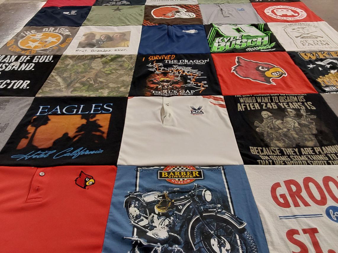 T-shirt quilt featuring university of louisville cardinals by Susan from KY