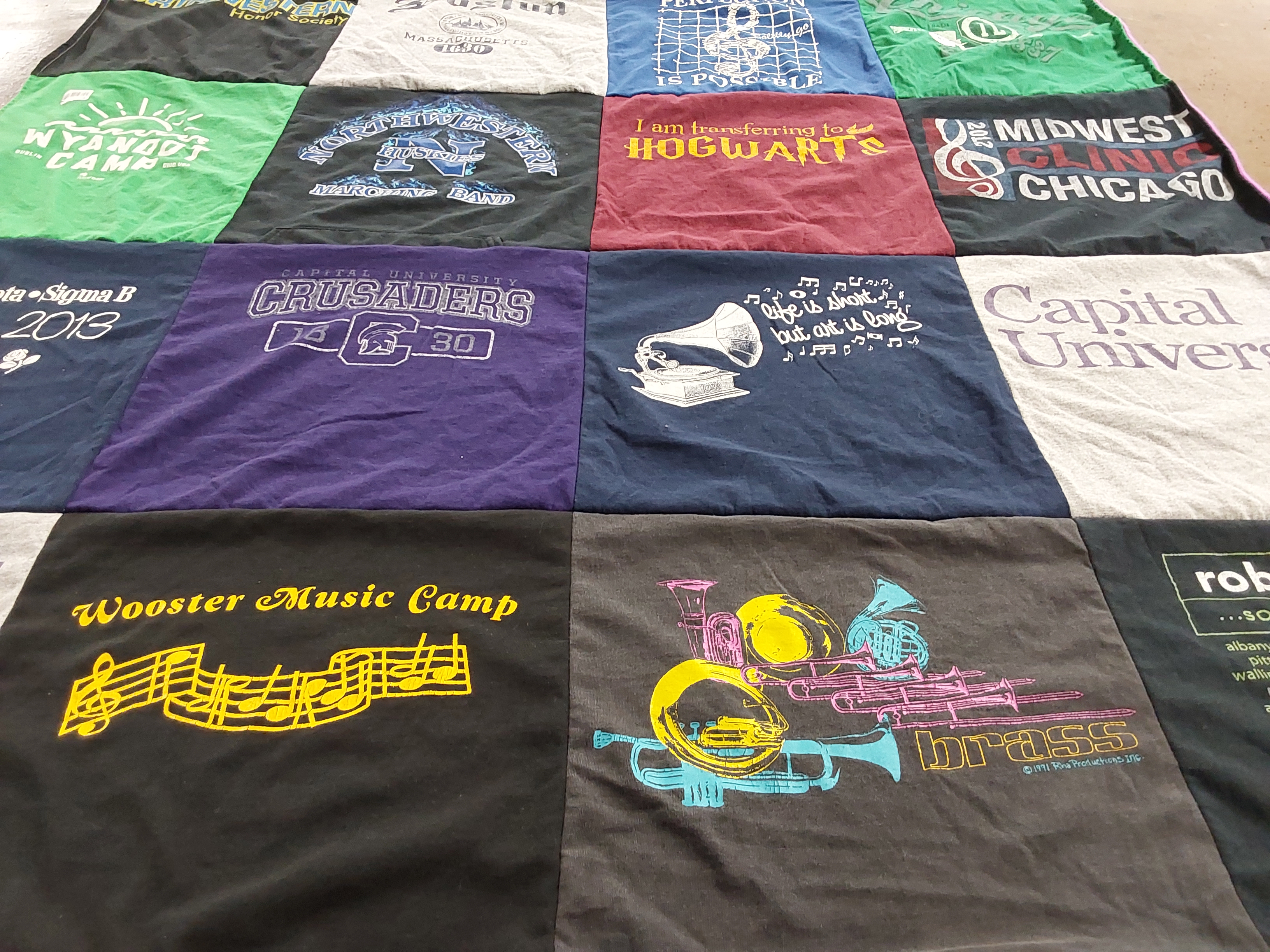 T-shirt quilt featuring northwestern university crusaders by Debra from OH