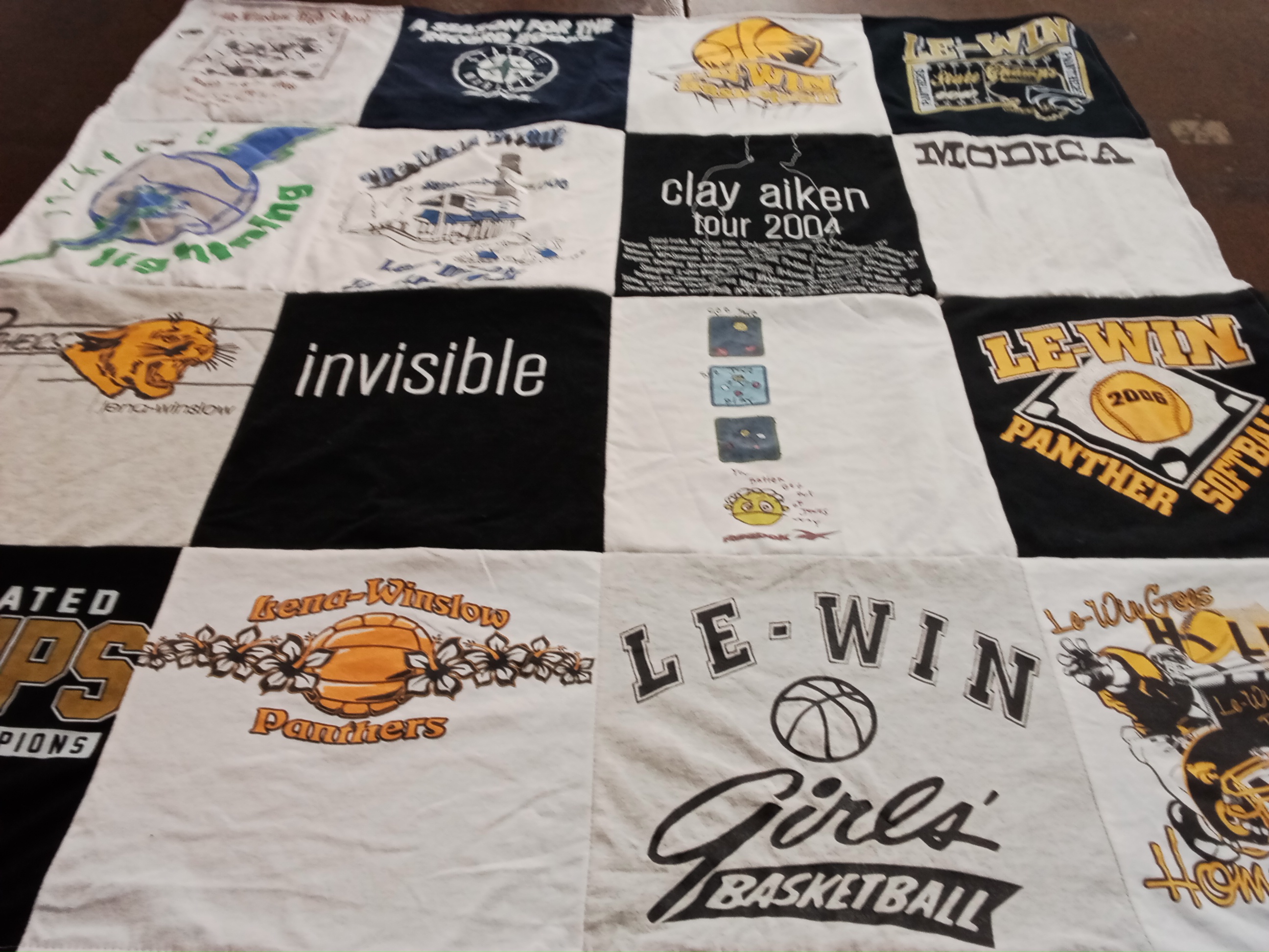T-shirt quilt featuring kena-winslow panthers by Margaret from IA